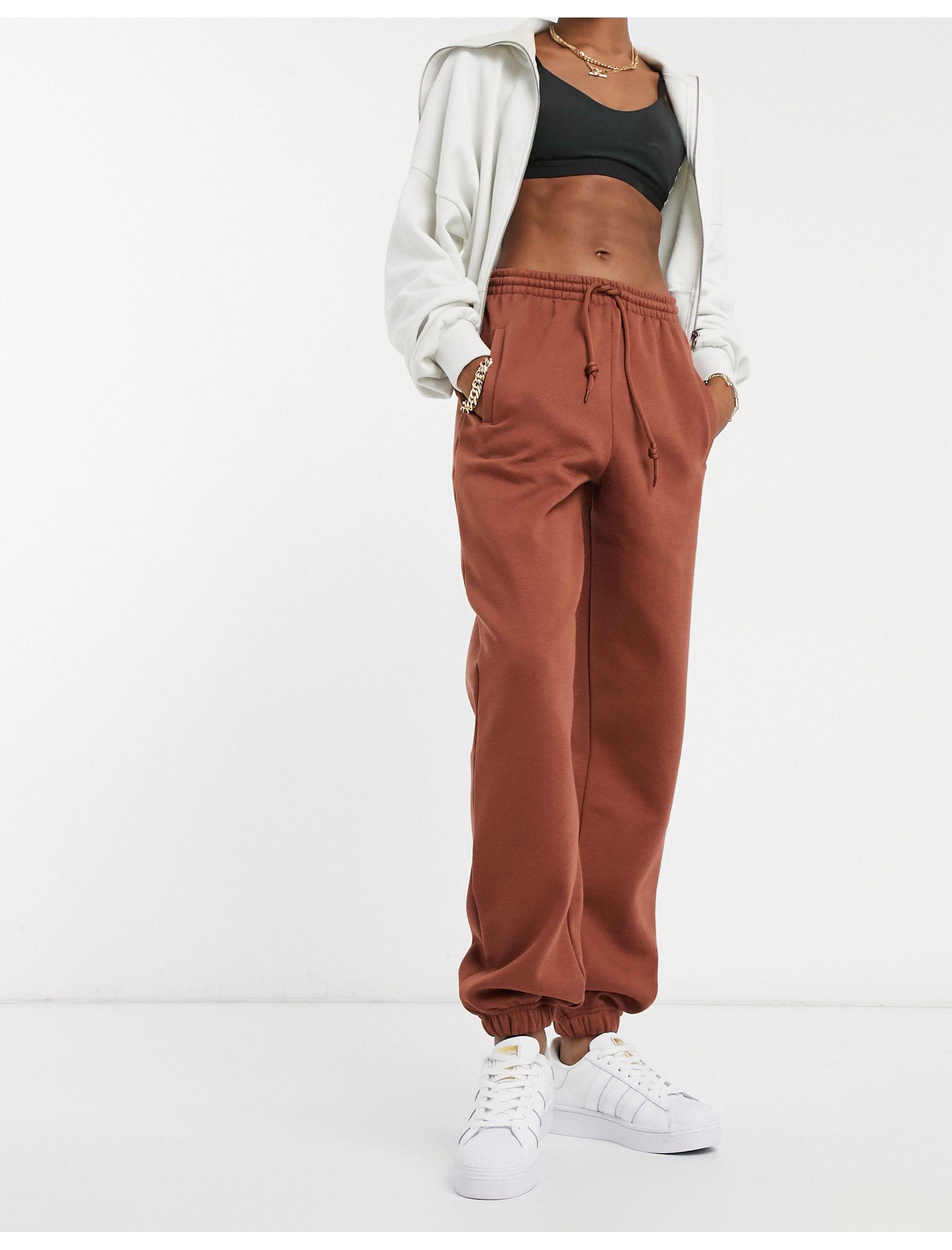 adidas Originals Cosy Comfort Oversized Cuffed Trackies in Brown - Lyst
