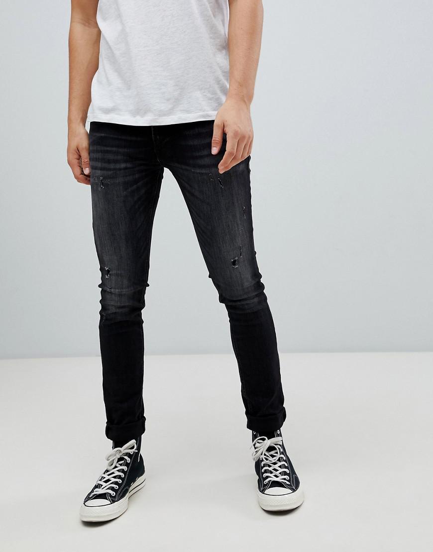 jack jones skinny fit liam black