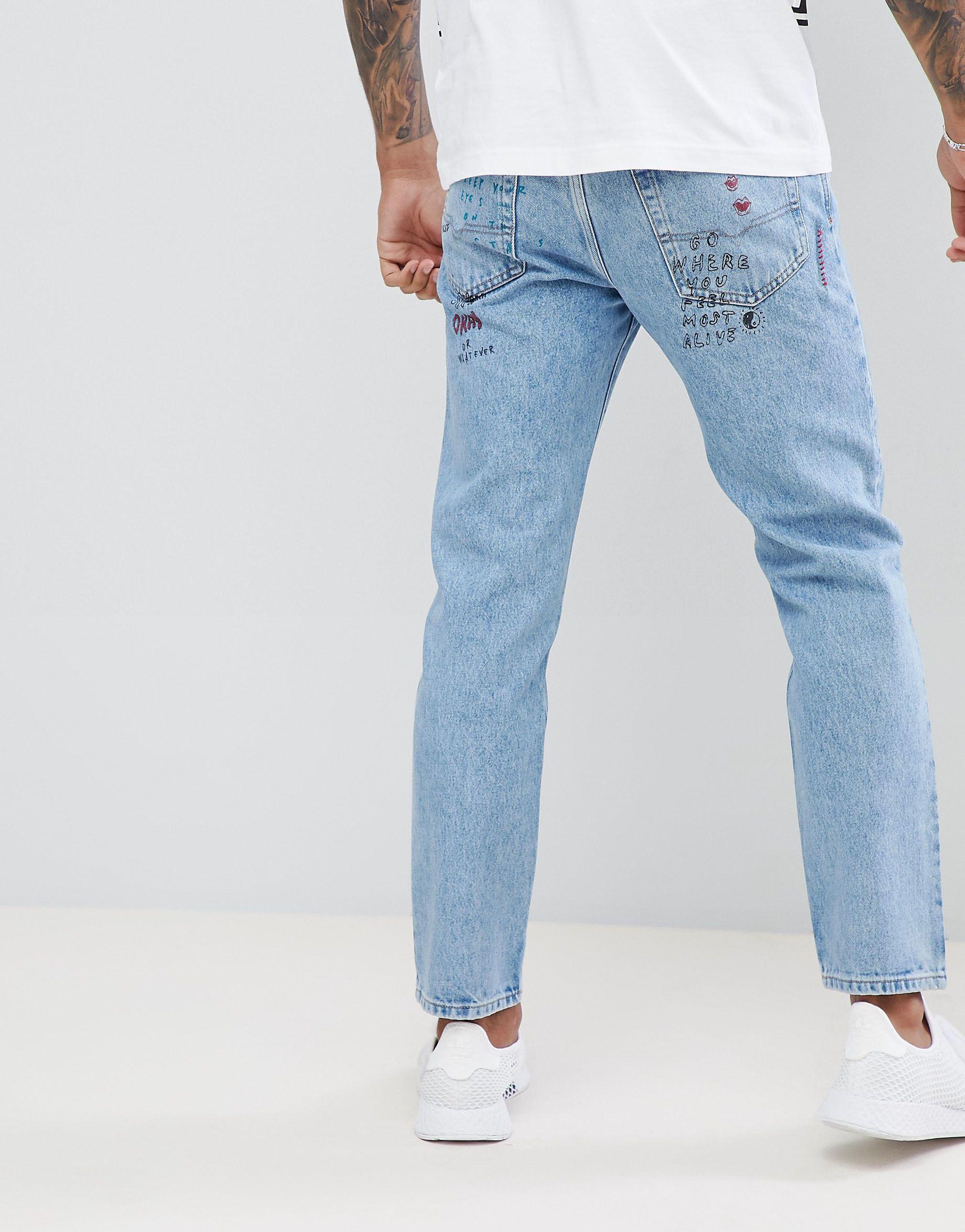 Mharky 90s Slim Fit Doodle Jeans