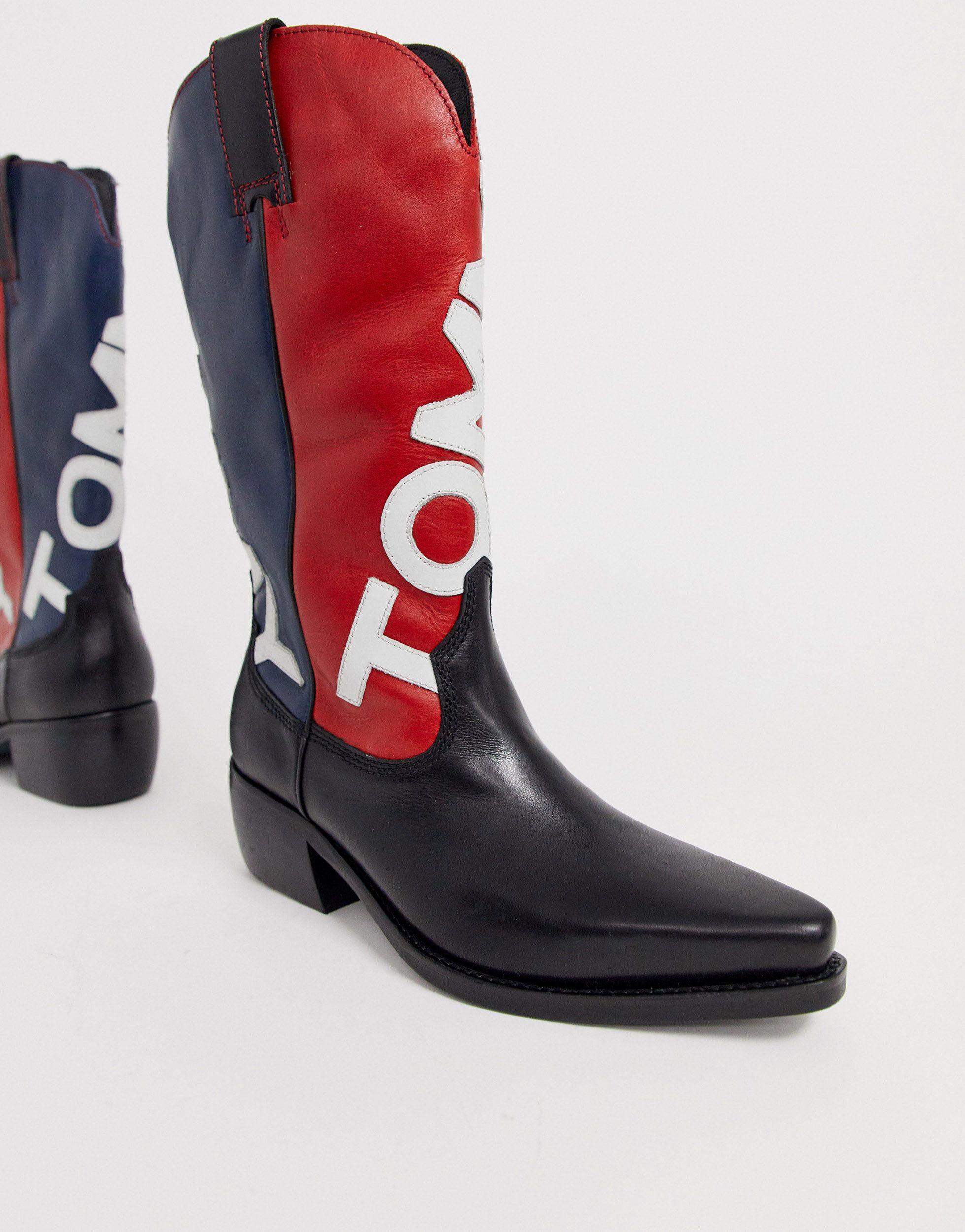 Tommy Hilfiger Heritage Cowboy Boots in Blue | Lyst UK