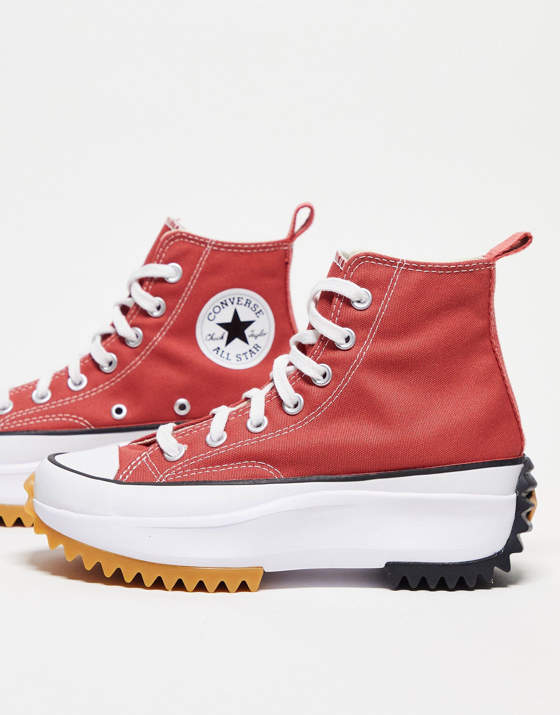 Run star hike hi - sneakers alte rosse di Converse in Rosso | Lyst