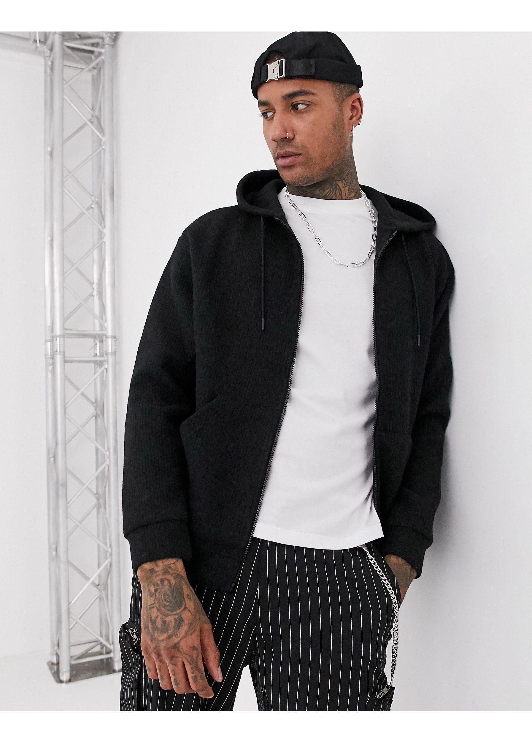 Sudadera Bershka de Tejido sintético de color Negro para hombre | Lyst