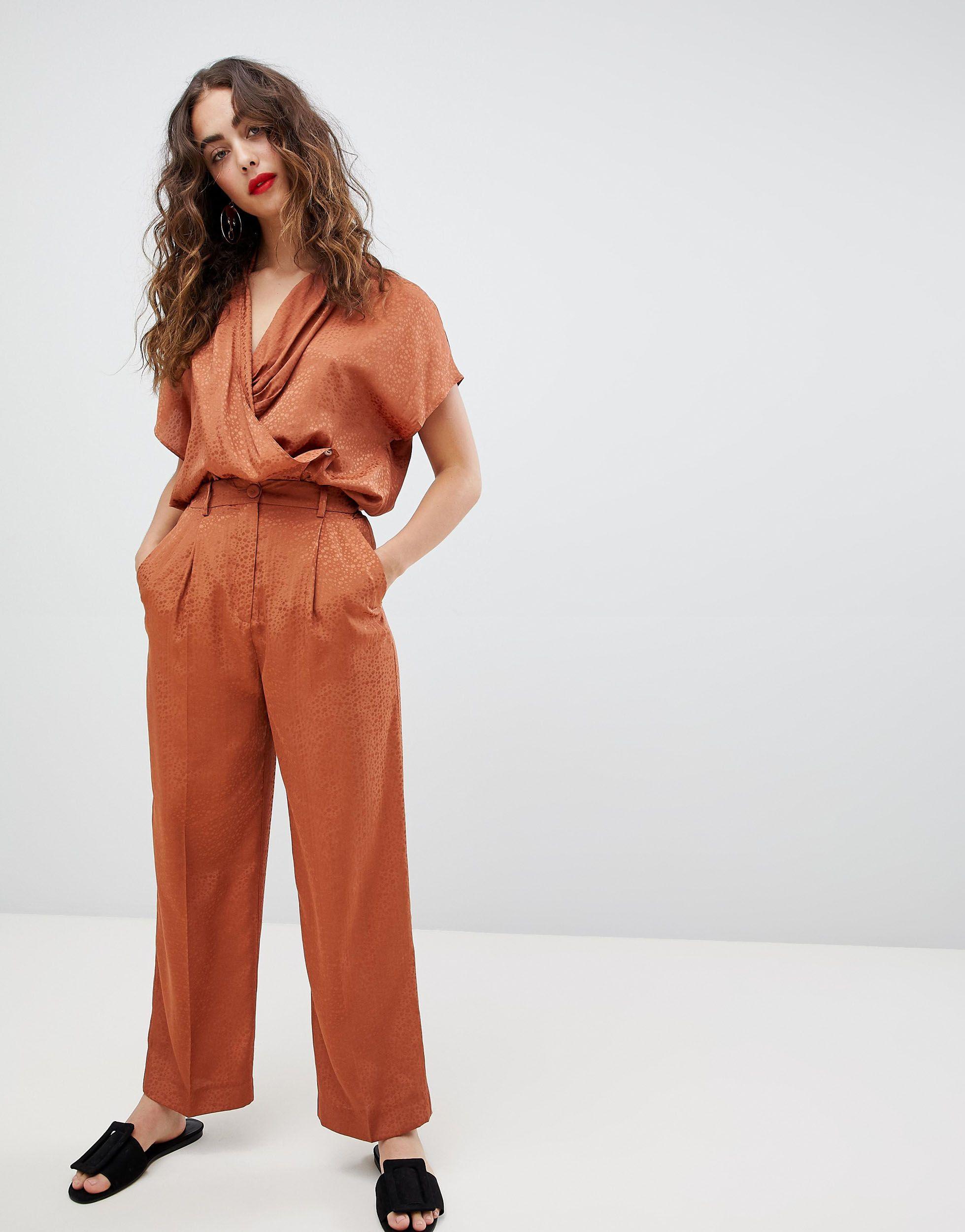Pantalon d'ensemble droit - Rouille Mango en coloris Marron | Lyst