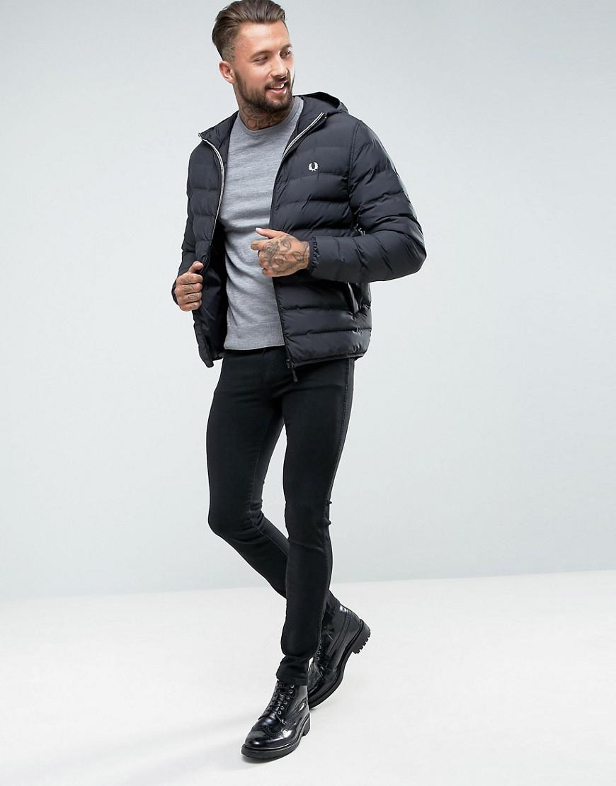fred perry black puffer jacket