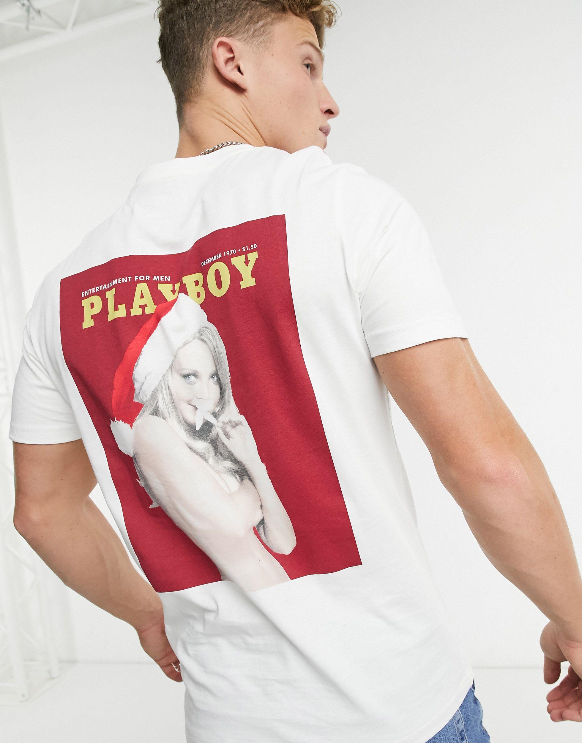 Jack & Jones Originals Christmas Playboy T-shirt in White for Men | Lyst