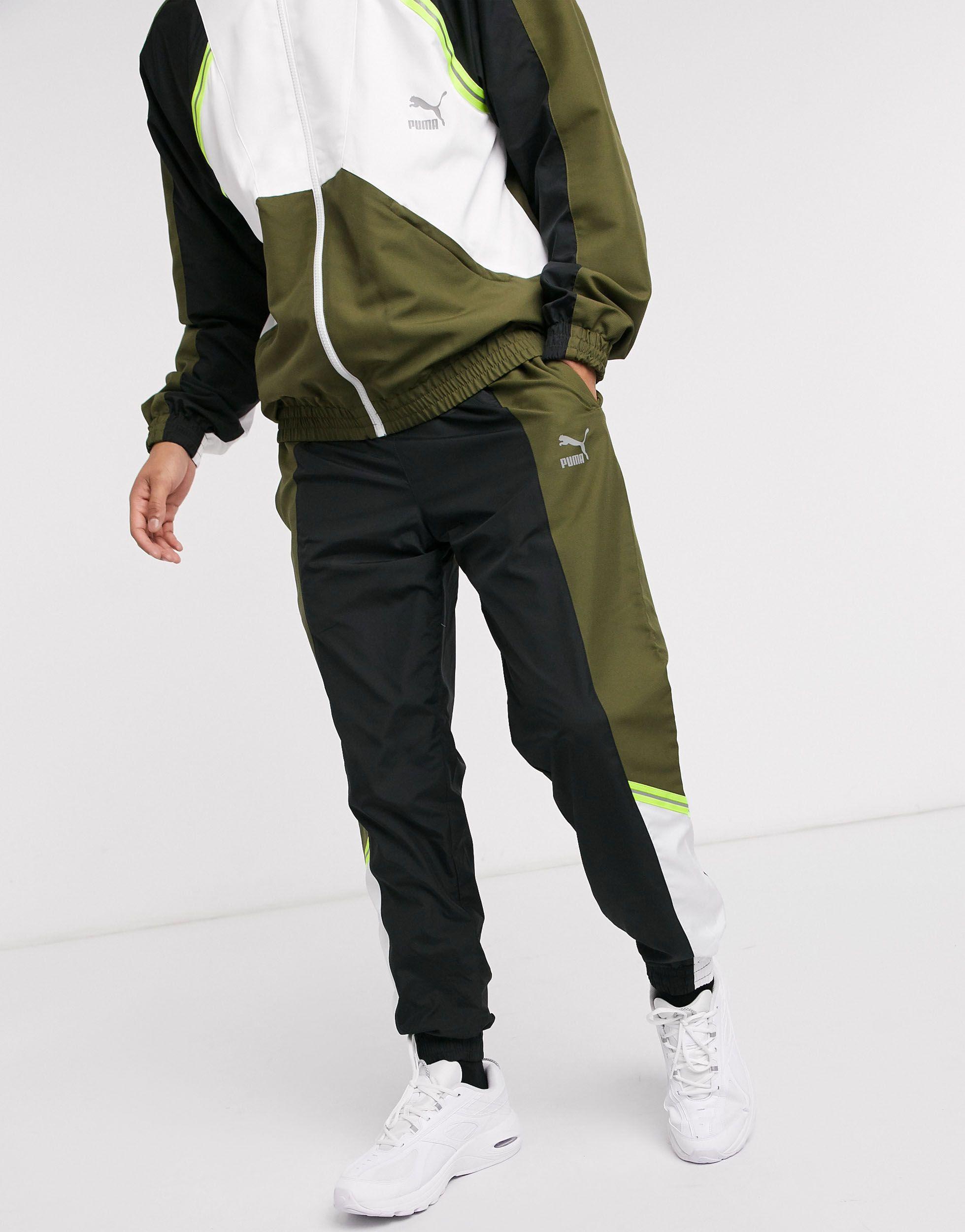 PUMA Synthetic Tfs Woven joggers Khaki in Green for Men | Lyst