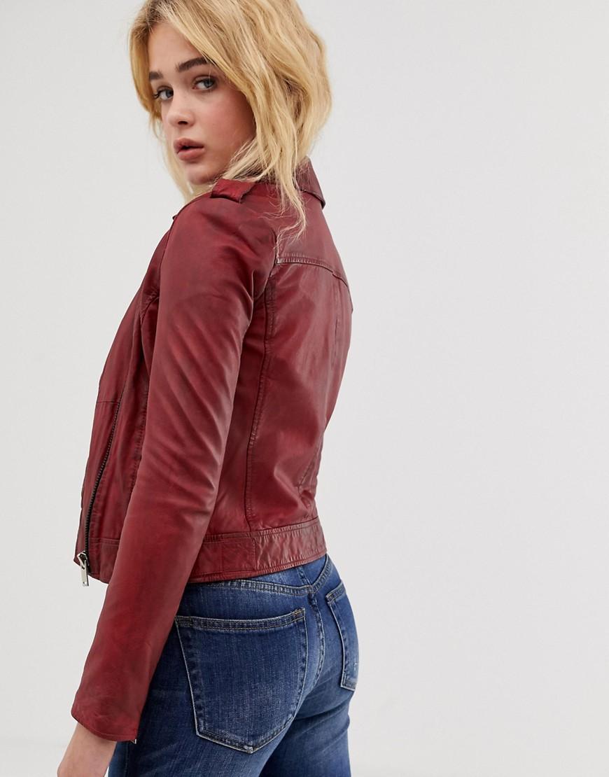 barney's originals colored leather biker jacket