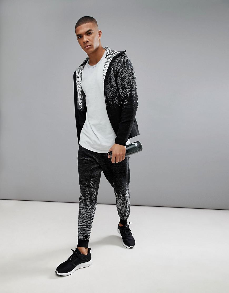 adidas Wool Zne Pulse Knit Hoodie In Black Marl Bs4877 for Men - Lyst