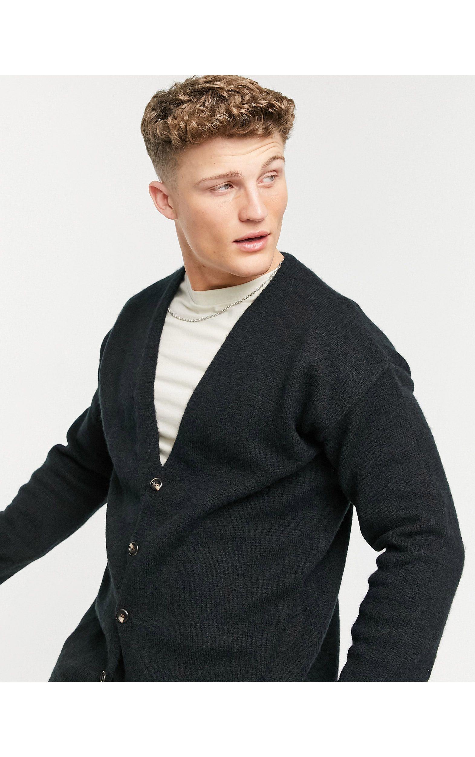 mens fluffy cardigan