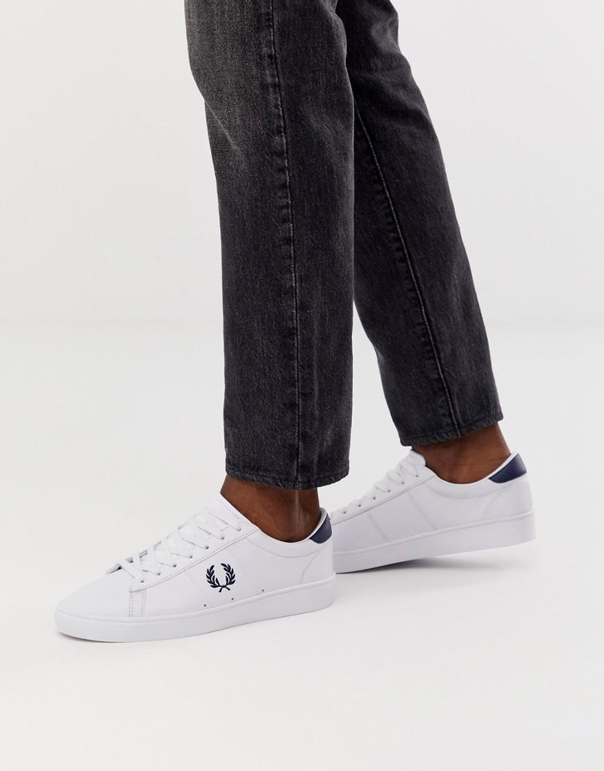 fred perry mens white leather trainers