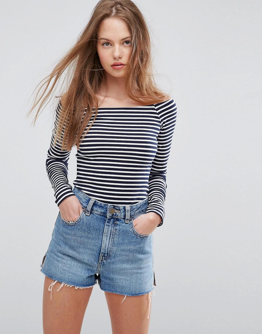 Lyst - Asos Body In Stripe With Long Sleeve in Blue - Save 27%