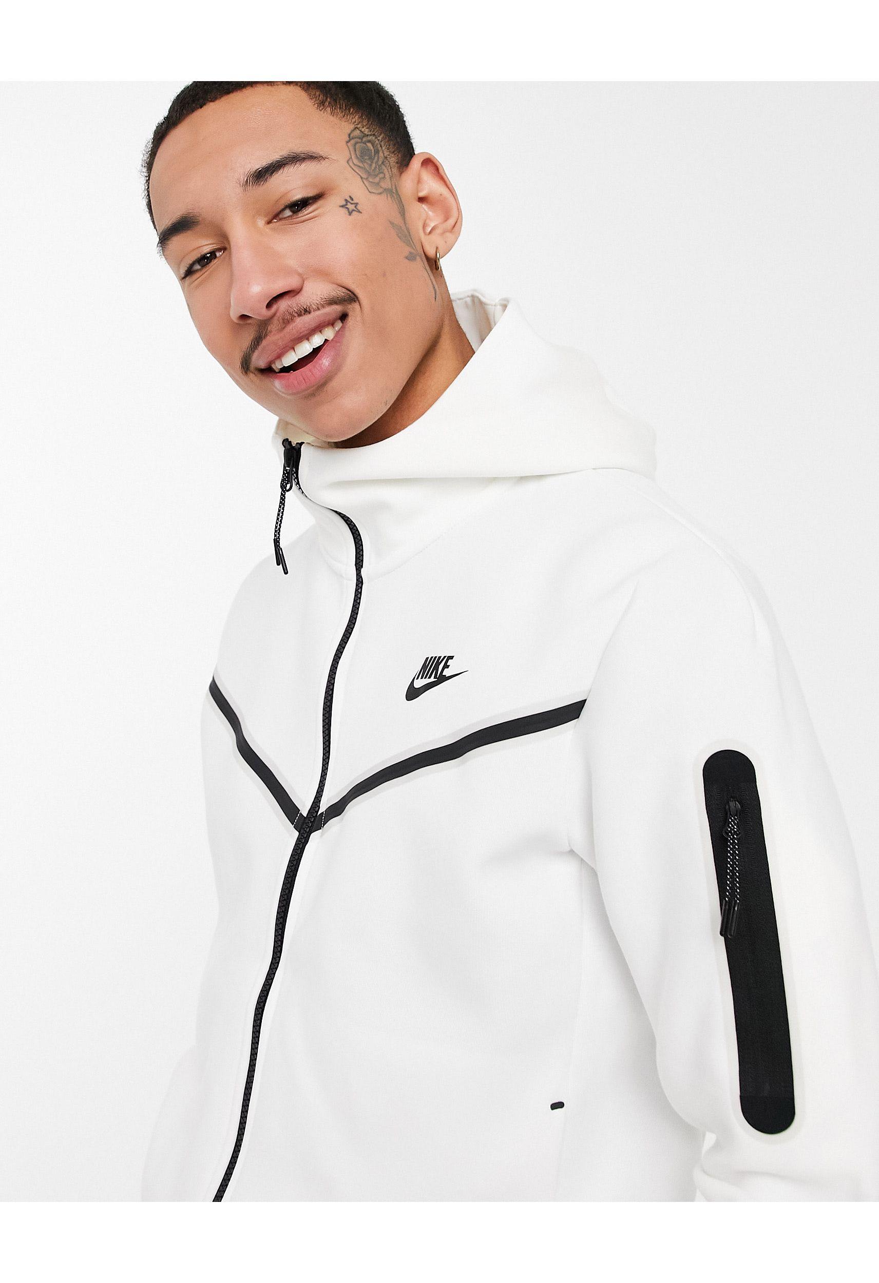 Optøjer champignon krone Nike Tech Fleece Full-zip Hoodie in White for Men | Lyst