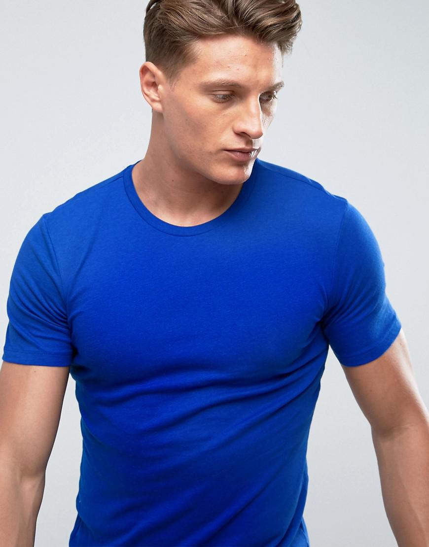 Bershka Slim Fit T-shirt In Royal Blue for Men | Lyst