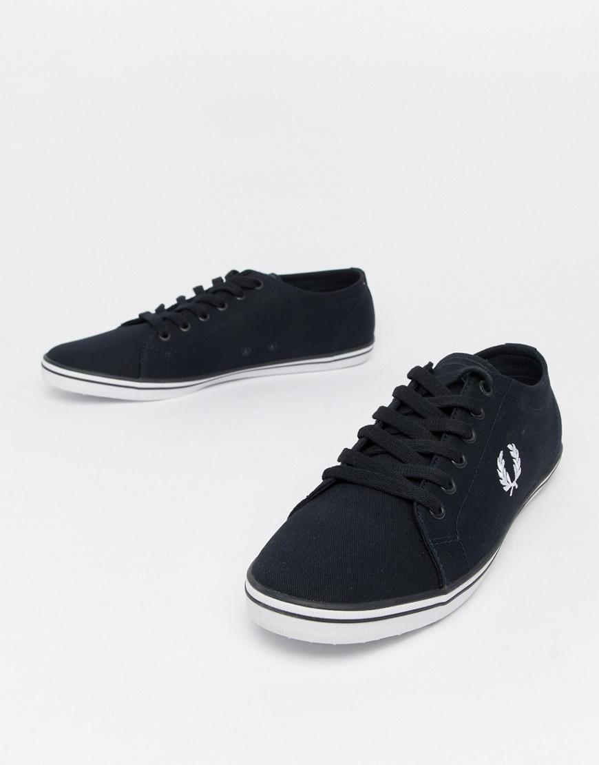 Fred Perry Kingston Twill Plimsolls in Navy (Blue) for Men | Lyst