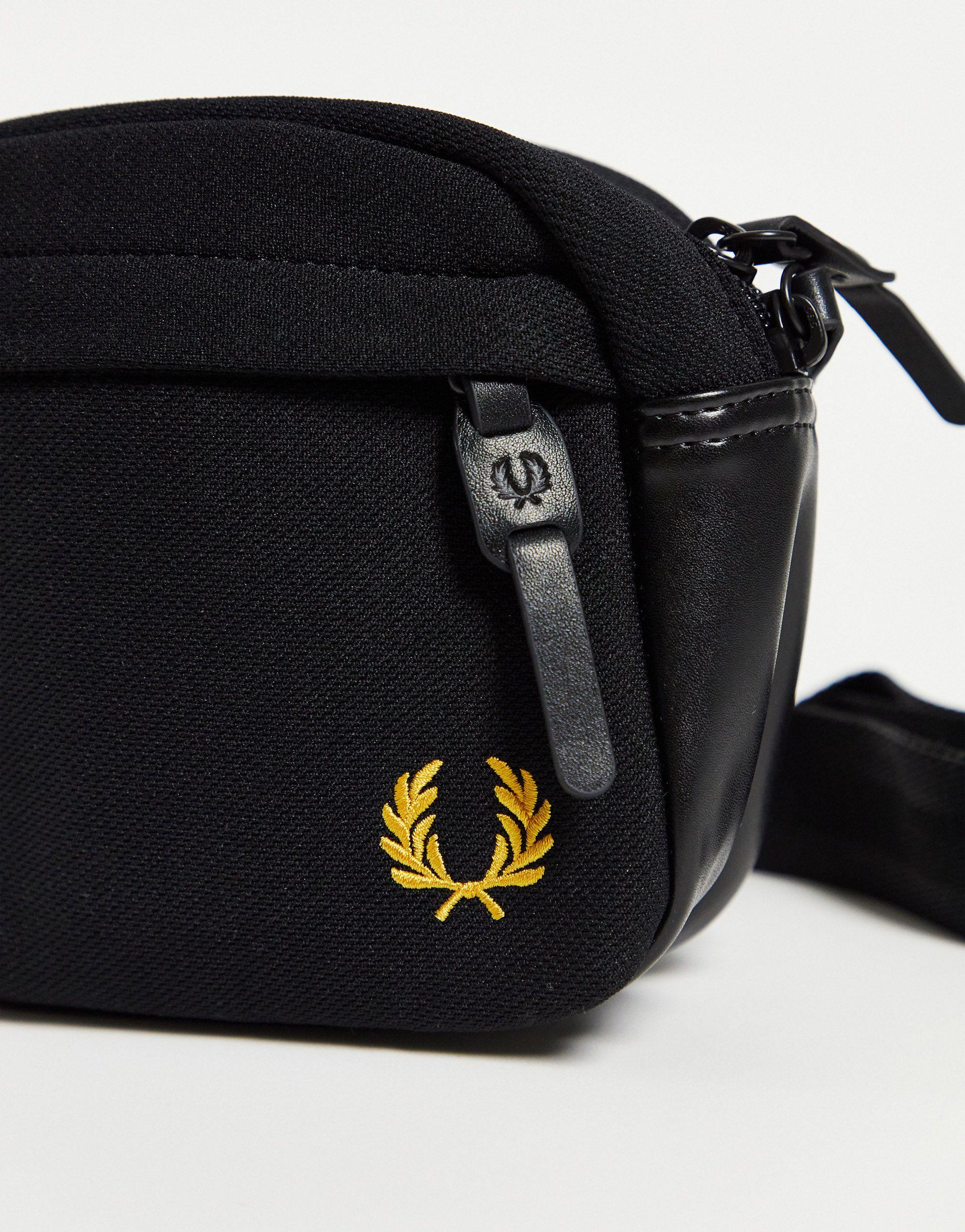 Fred Perry Pique Logo Crossbody Bag in Black for Men | Lyst