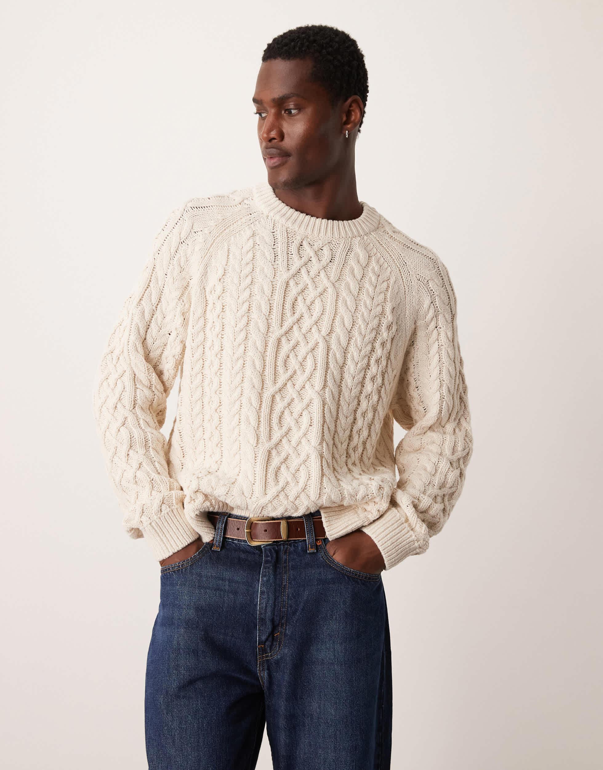 Abercrombie Fitch Warm Handle Oversized Fisherman Cable Knit