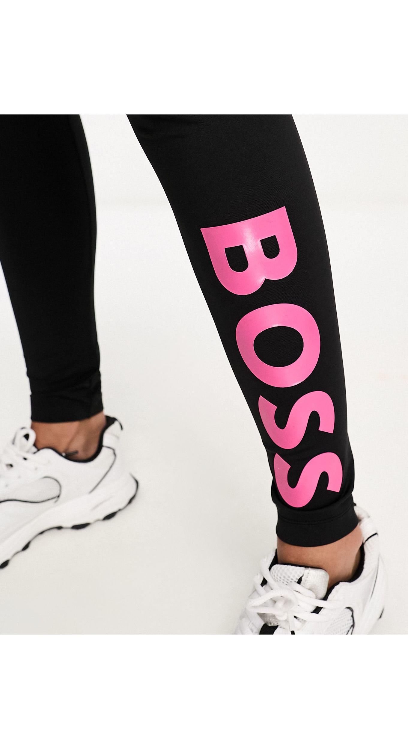 Boss - eleg - leggings neri con logo di BOSS by HUGO BOSS in Bianco | Lyst