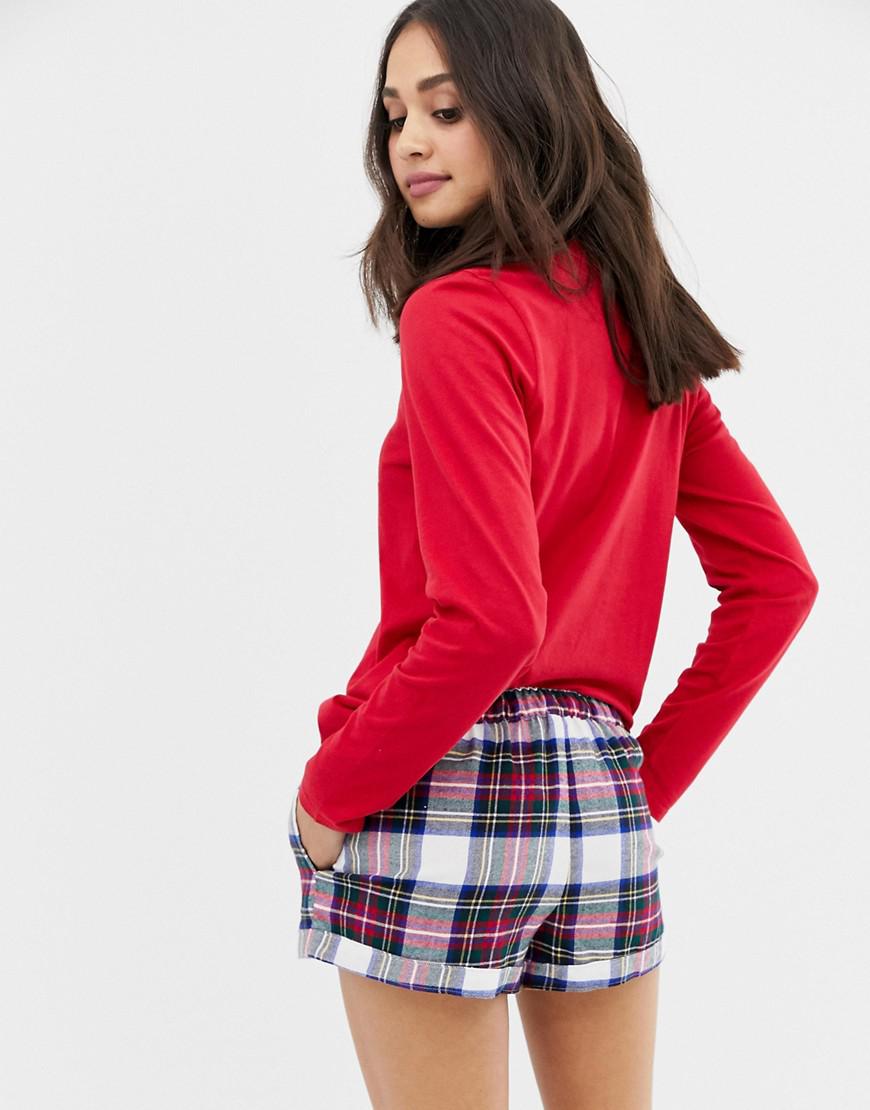 Hollister Tartan Pyjama Shorts in White Lyst UK