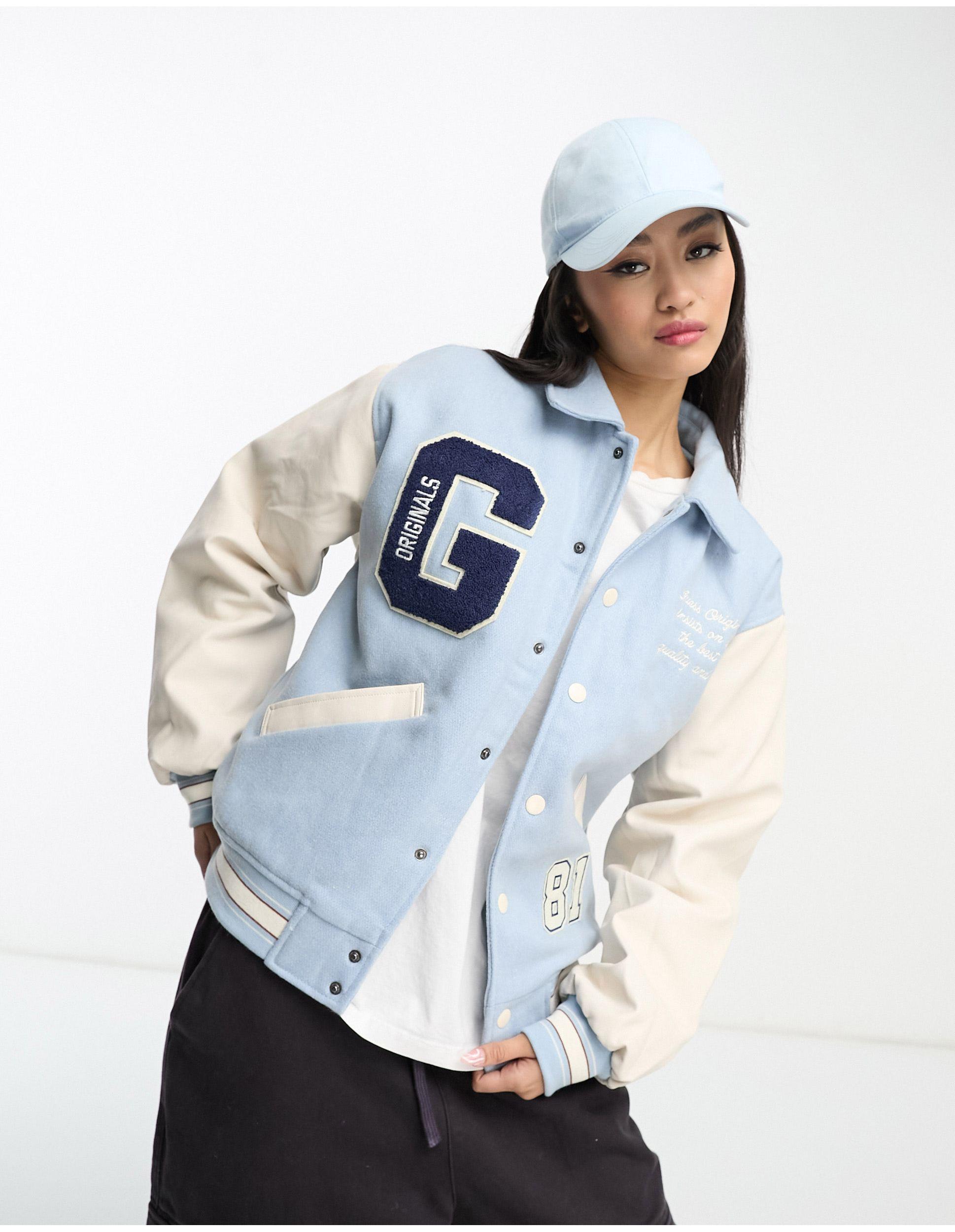 Contrast sleeve hotsell varsity jacket
