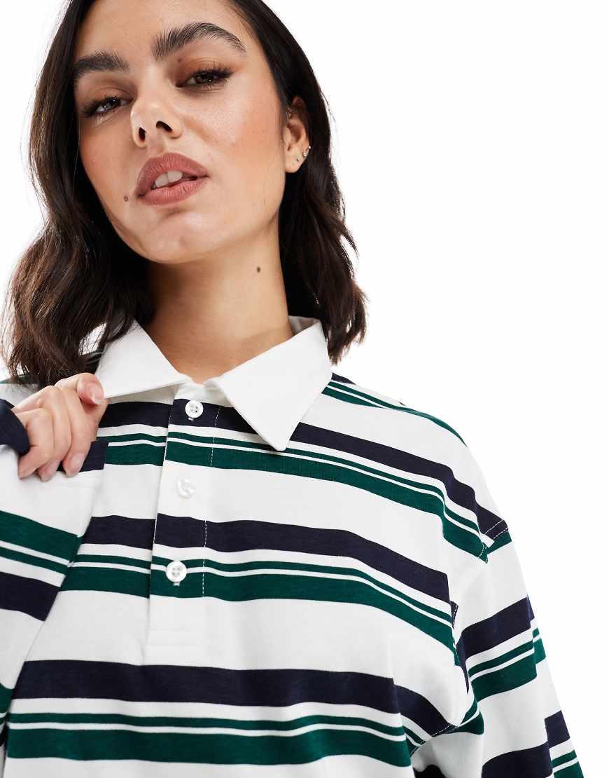 Bershka Oversized Rugby Top in Blue Lyst UK