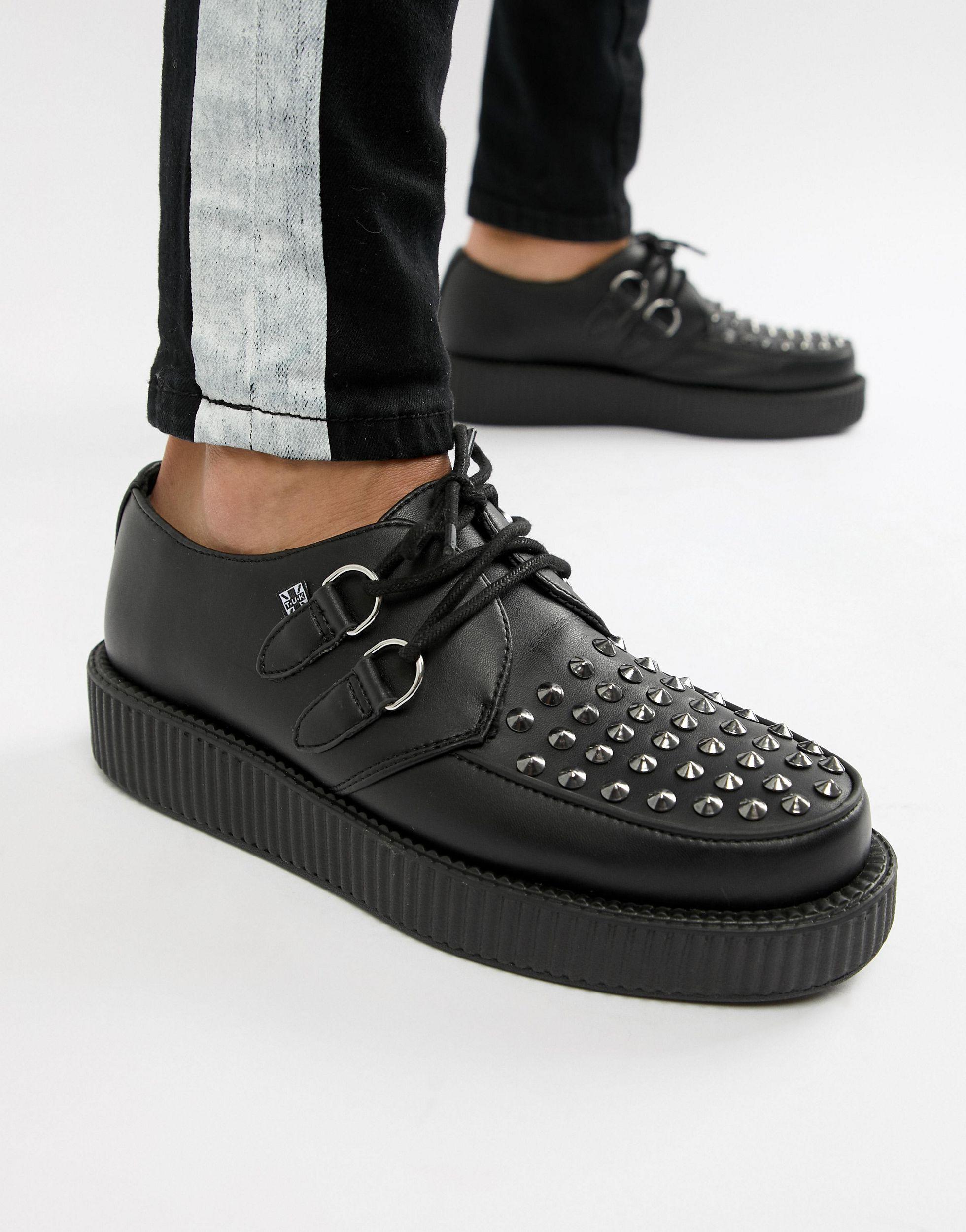 T.U.K. Vegan Platform Creepers With Stud Detail in Black for Men | Lyst