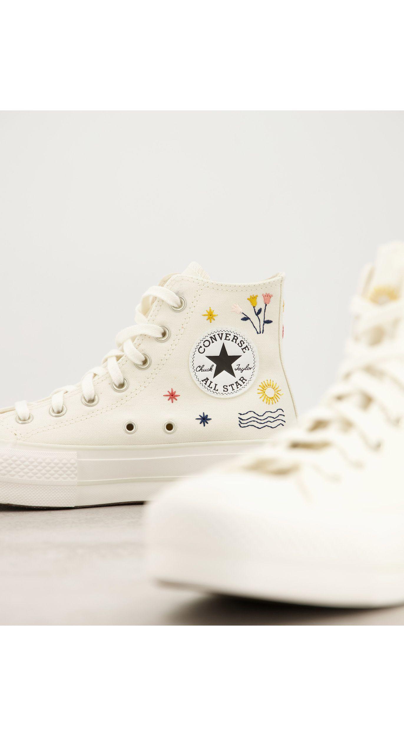 Zapatillas blanco hueso bordadas Chuck Taylor All Star Lift Converse de  Caucho | Lyst