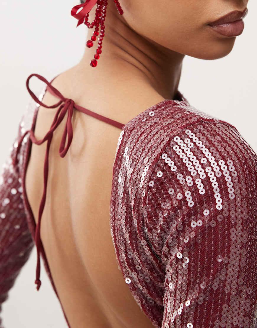 motel pink sequin dress Luciette Dress in Tint Sequin Pink