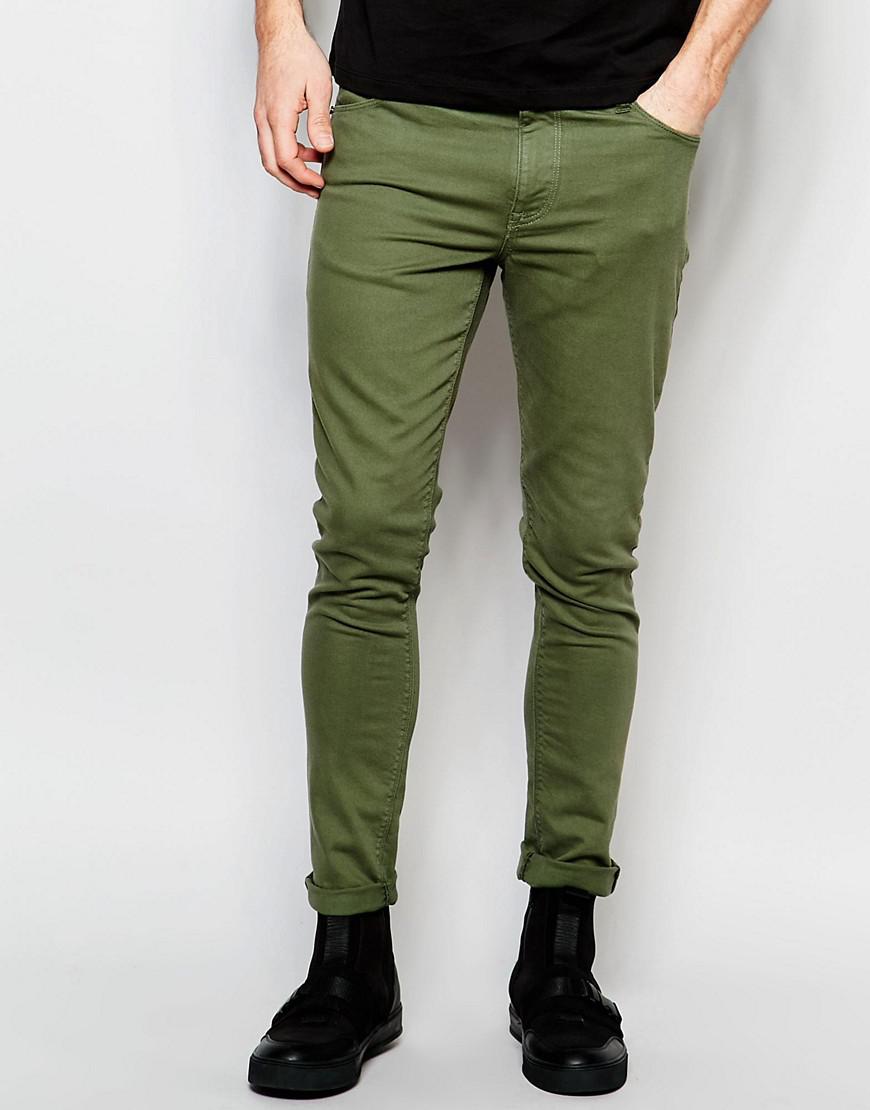 ASOS Denim Dark Future Super Skinny Jeans In Green for Men - Lyst