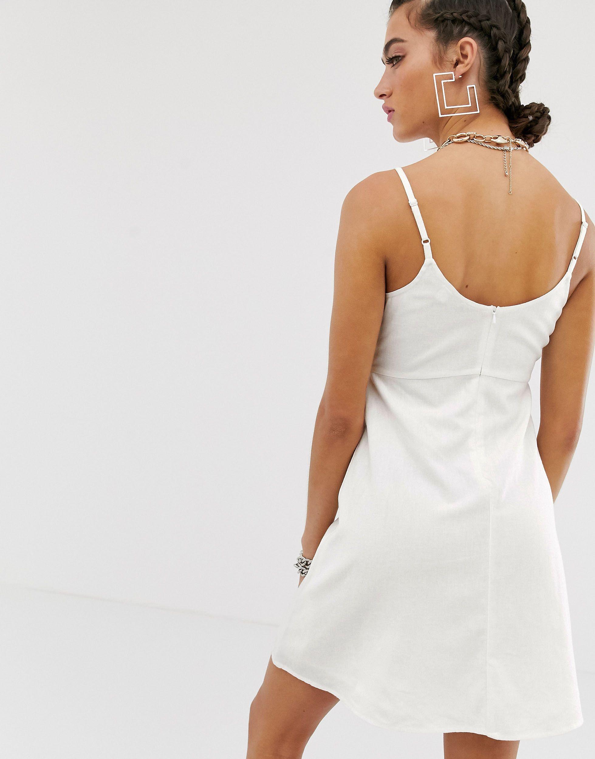 white mini cami dress