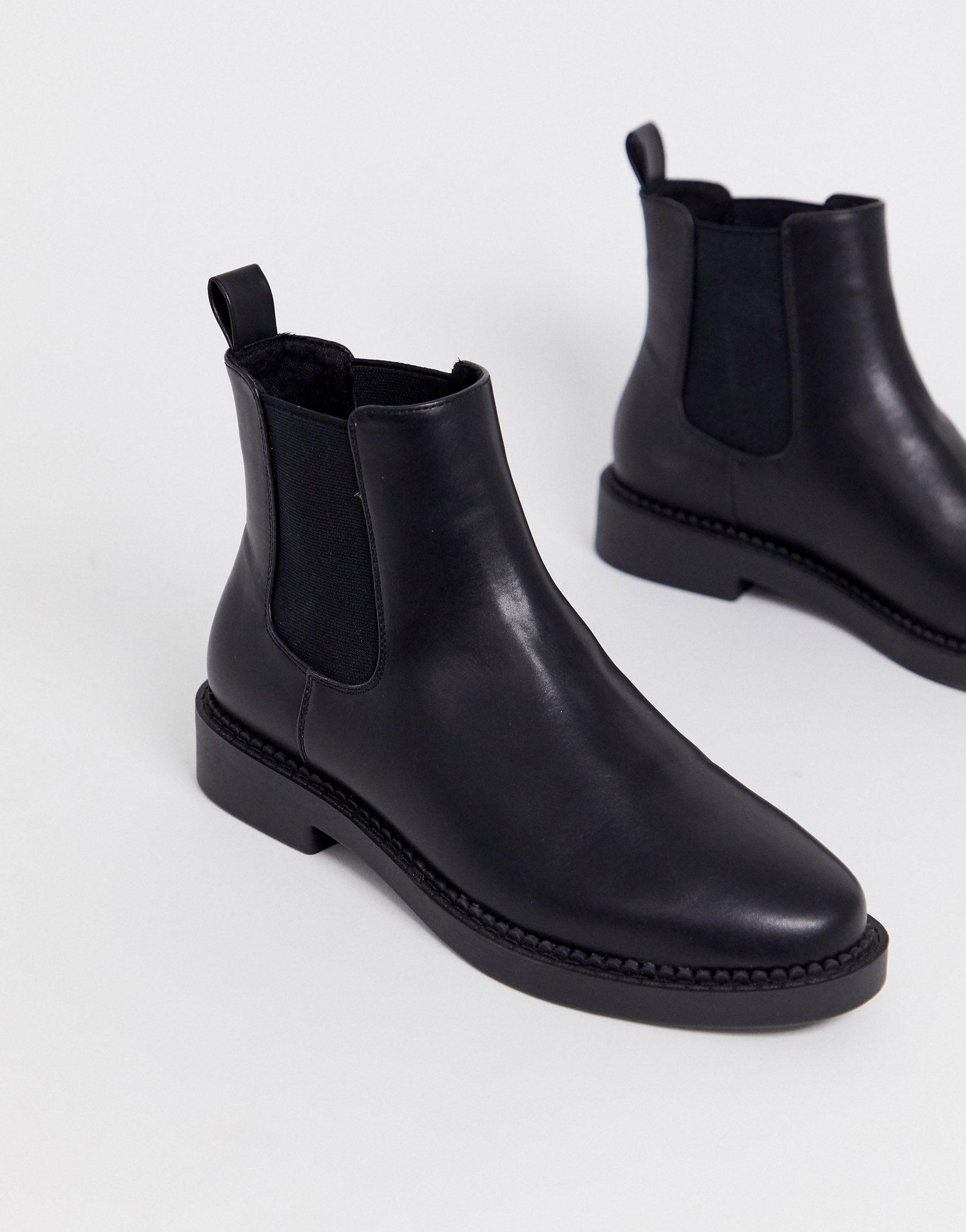 ASOS Leather Auto Chunky Chelsea Boots in Black - Lyst
