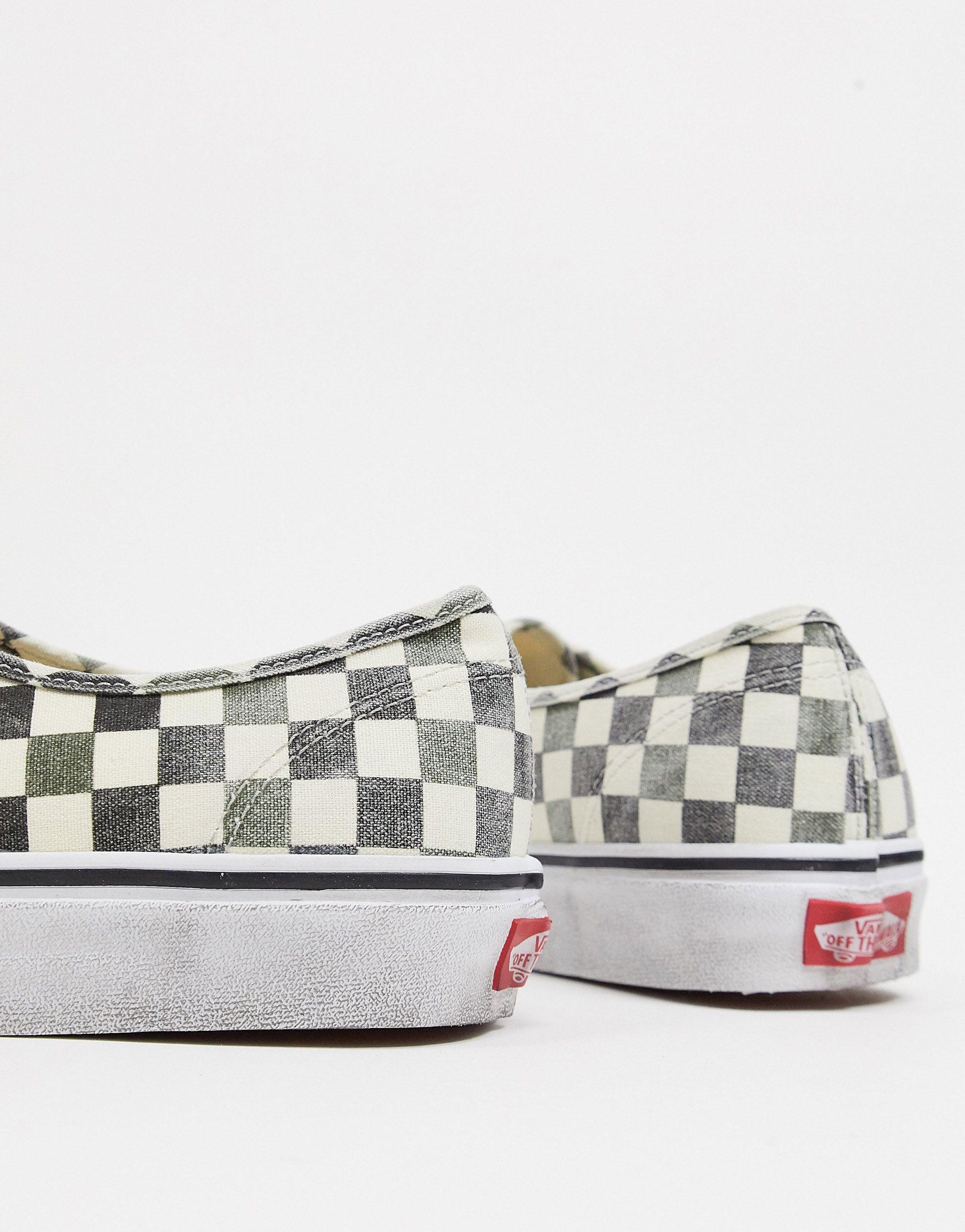 Zapatillas bajas con cuadros desgastados Vans de hombre de color Verde |  Lyst