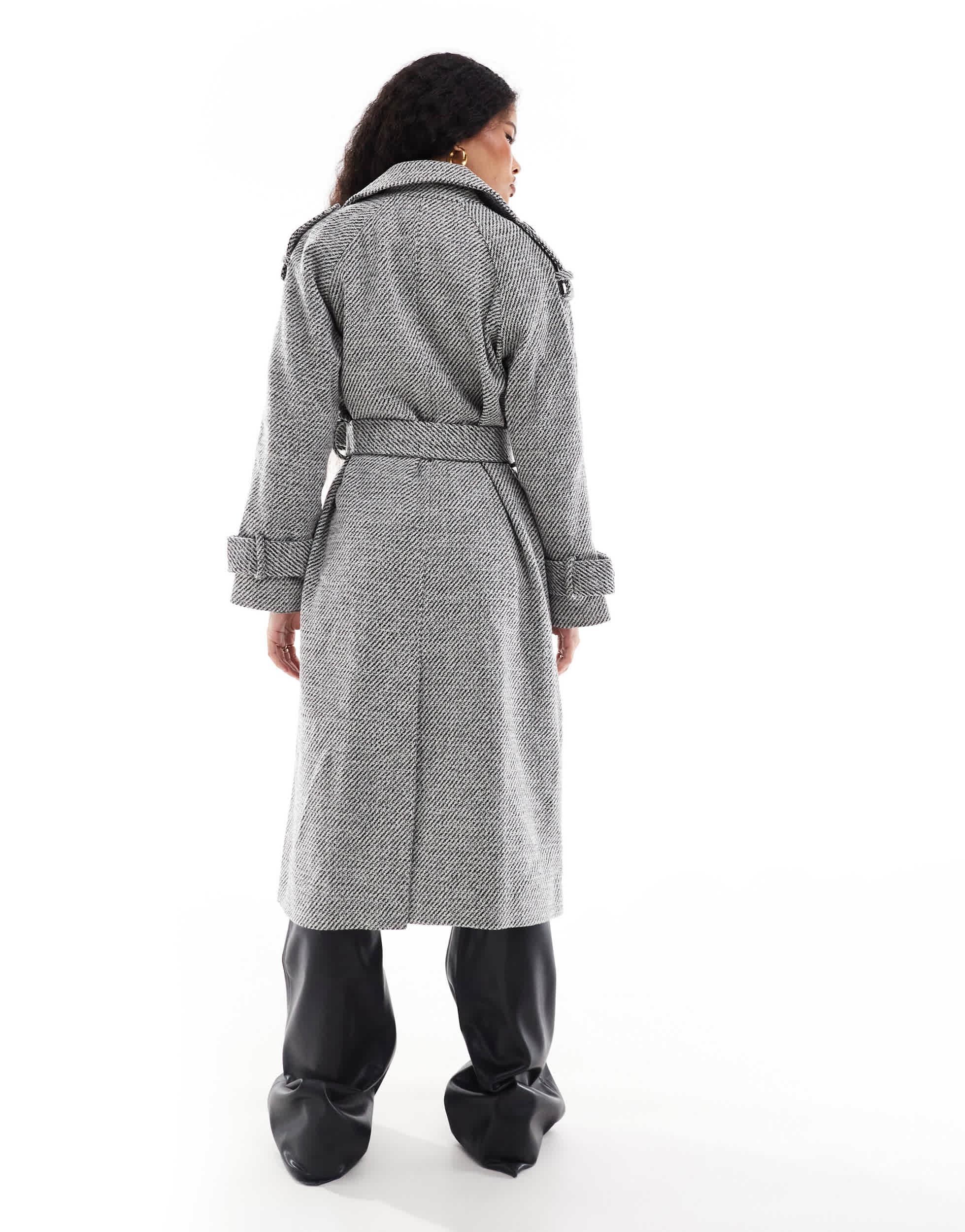 ASOS Asos Design Petite Formal Trench Coat in Gray Lyst