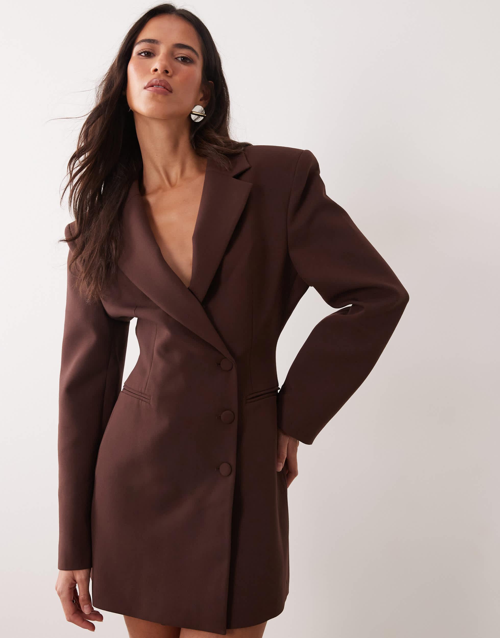 brown blazer dress women Designer Dresses for - Up to 87% off Spring Long sleeves add definition Size:US 4 (UK 8) Brown Mother of the Weight:2.300-LBS
