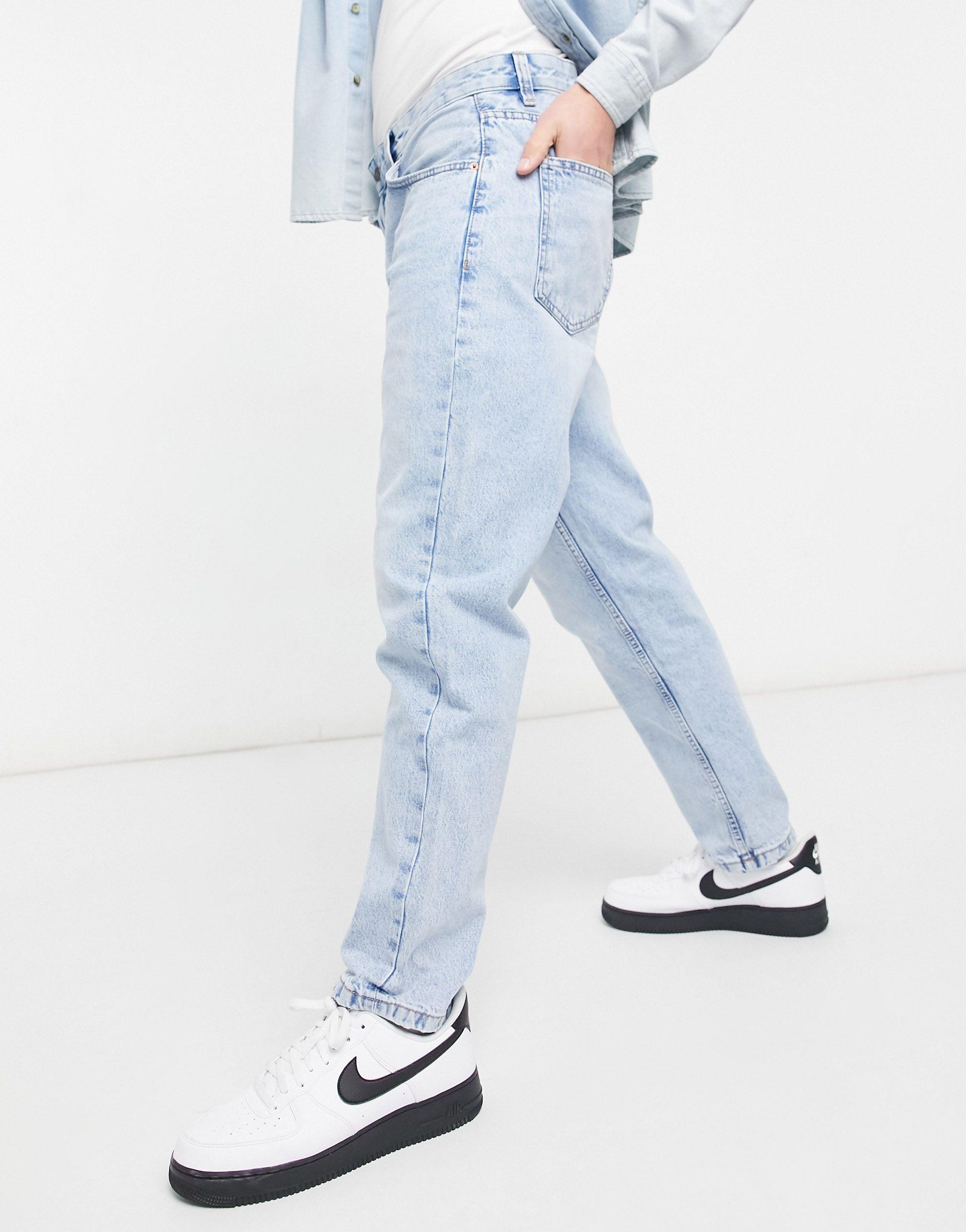 Bershka Denim Vintage Straight Fit Jeans in Blue for Men | Lyst