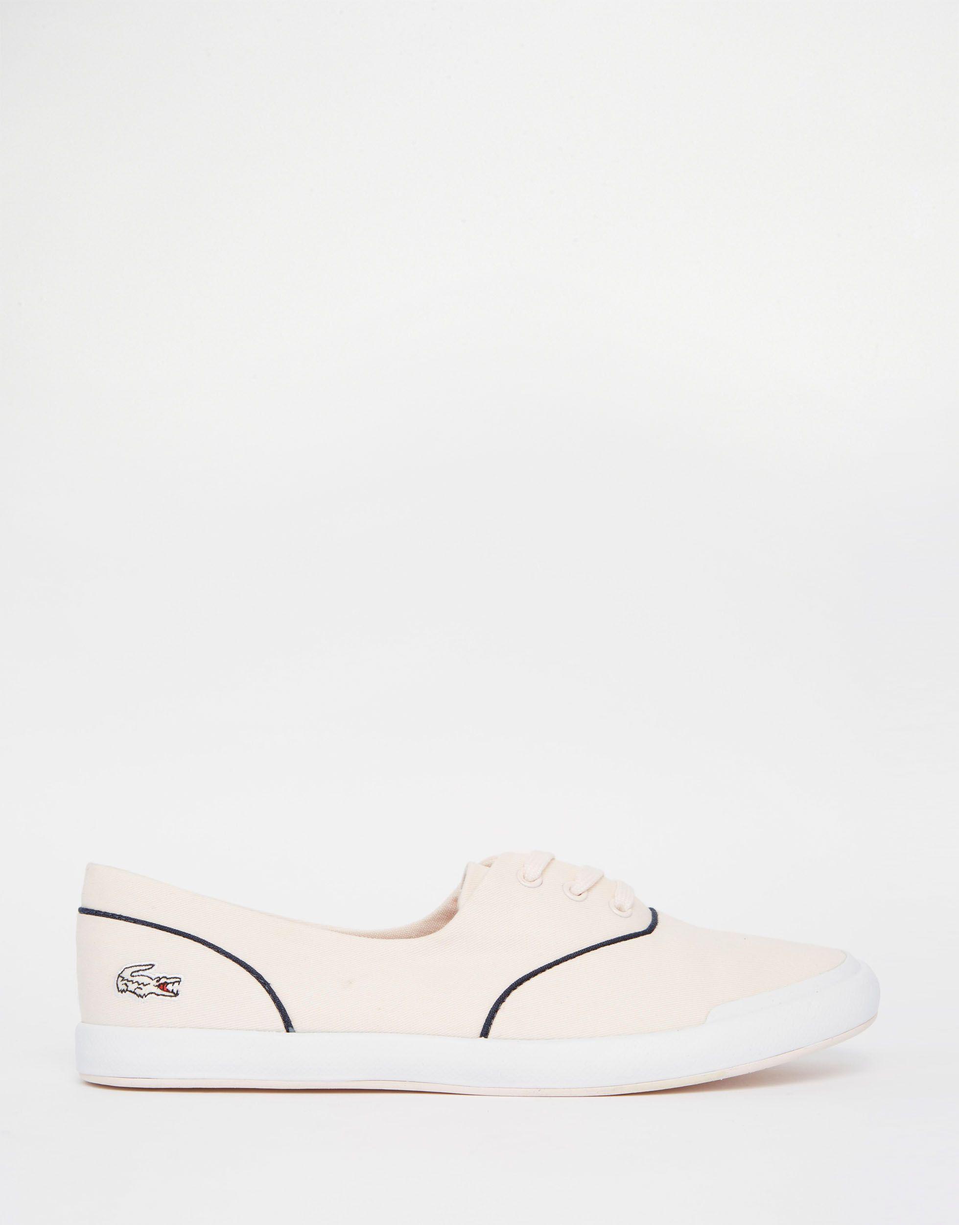 Lacoste Lancelle Nude Lace Up Plimsoll Trainers in Blue | Lyst