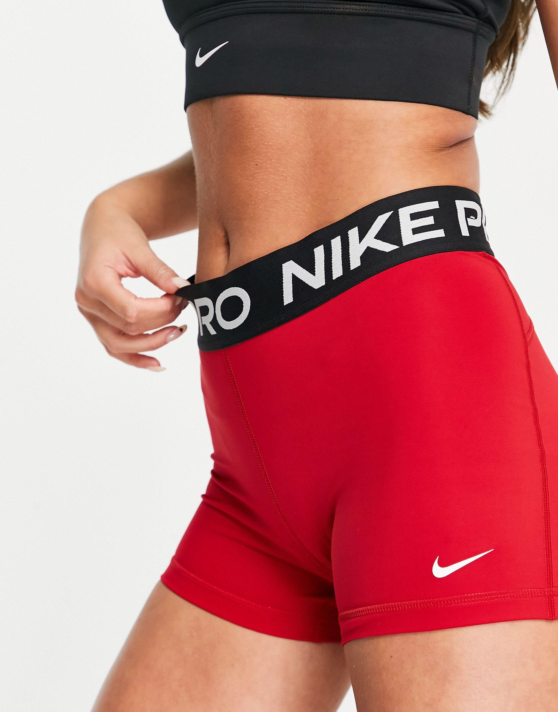 Nike Pro 365 3-inch legging Shorts in Red | Lyst