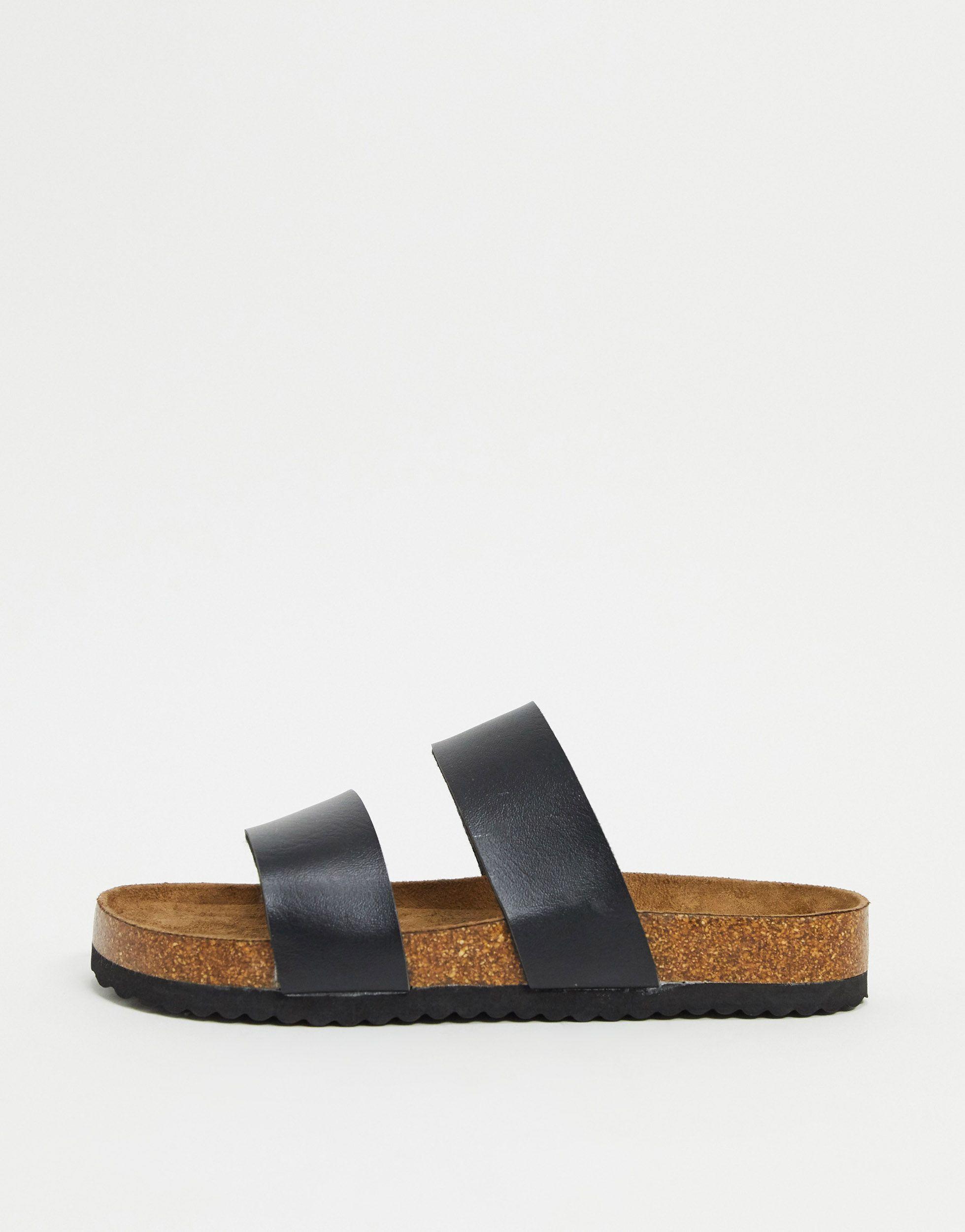 two strap slide sandals