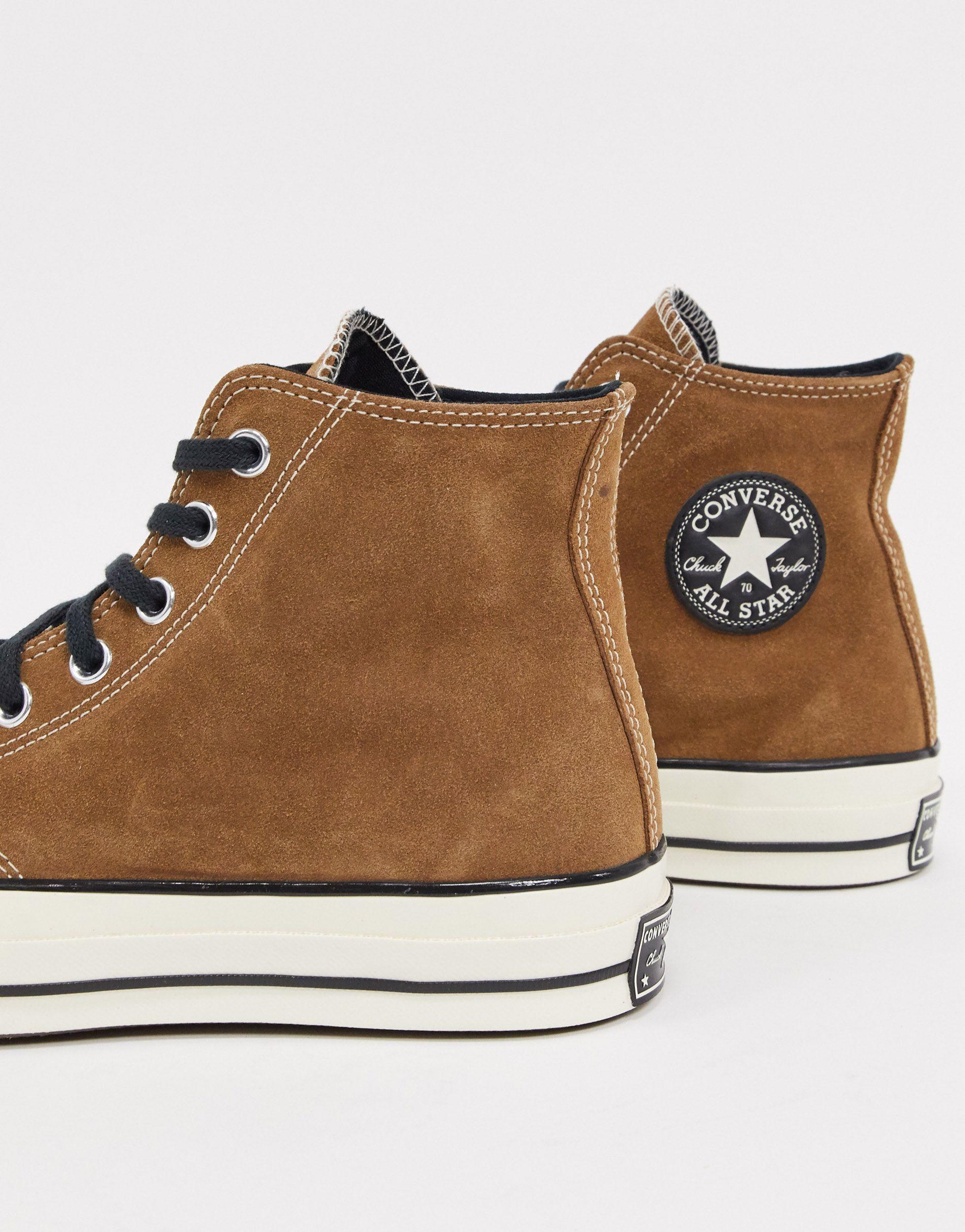 Converse Chuck 70 Hi Suede Sneakers in Brown for Men | Lyst