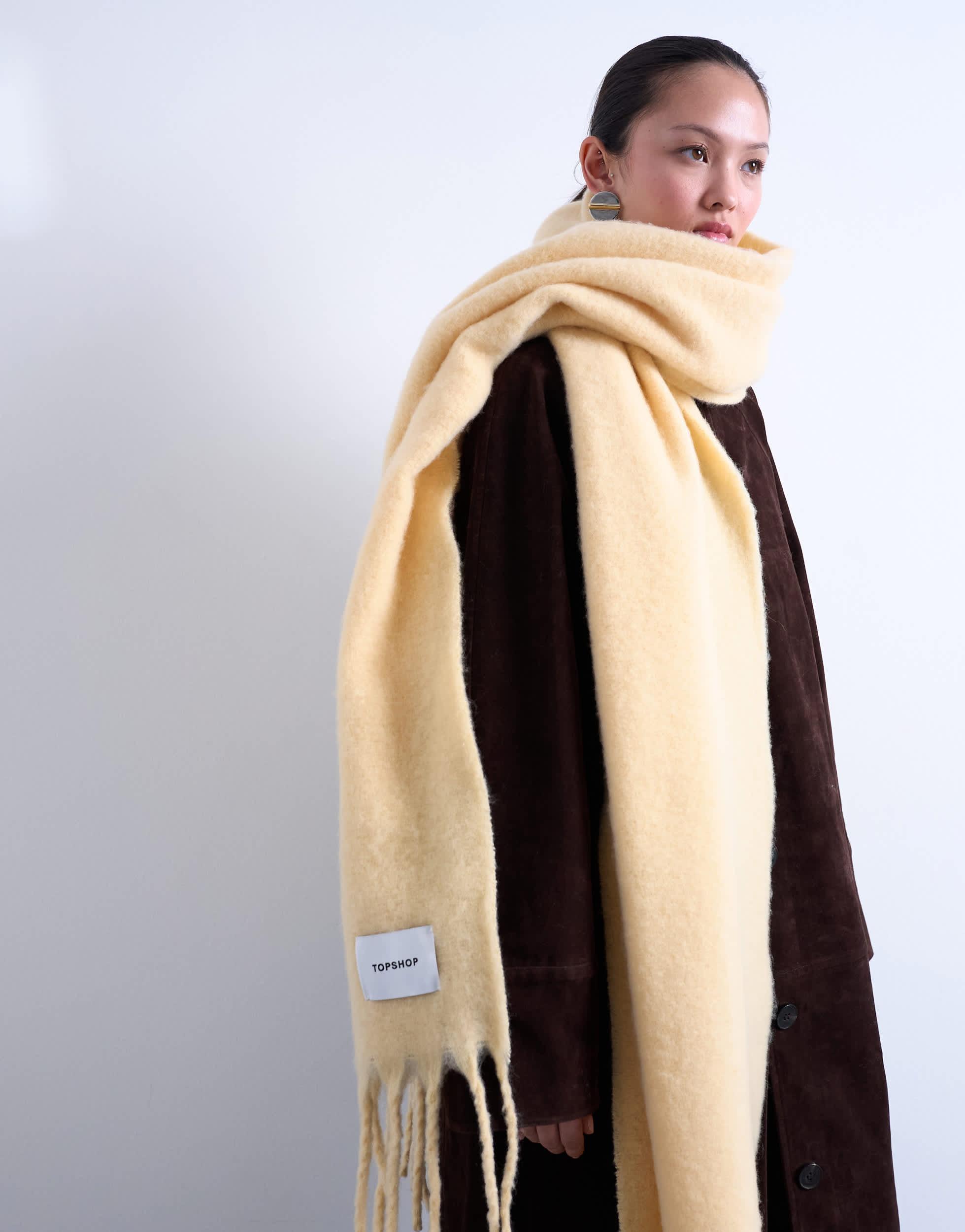 TOPSHOP Sydney Blanket Scarf in White Lyst