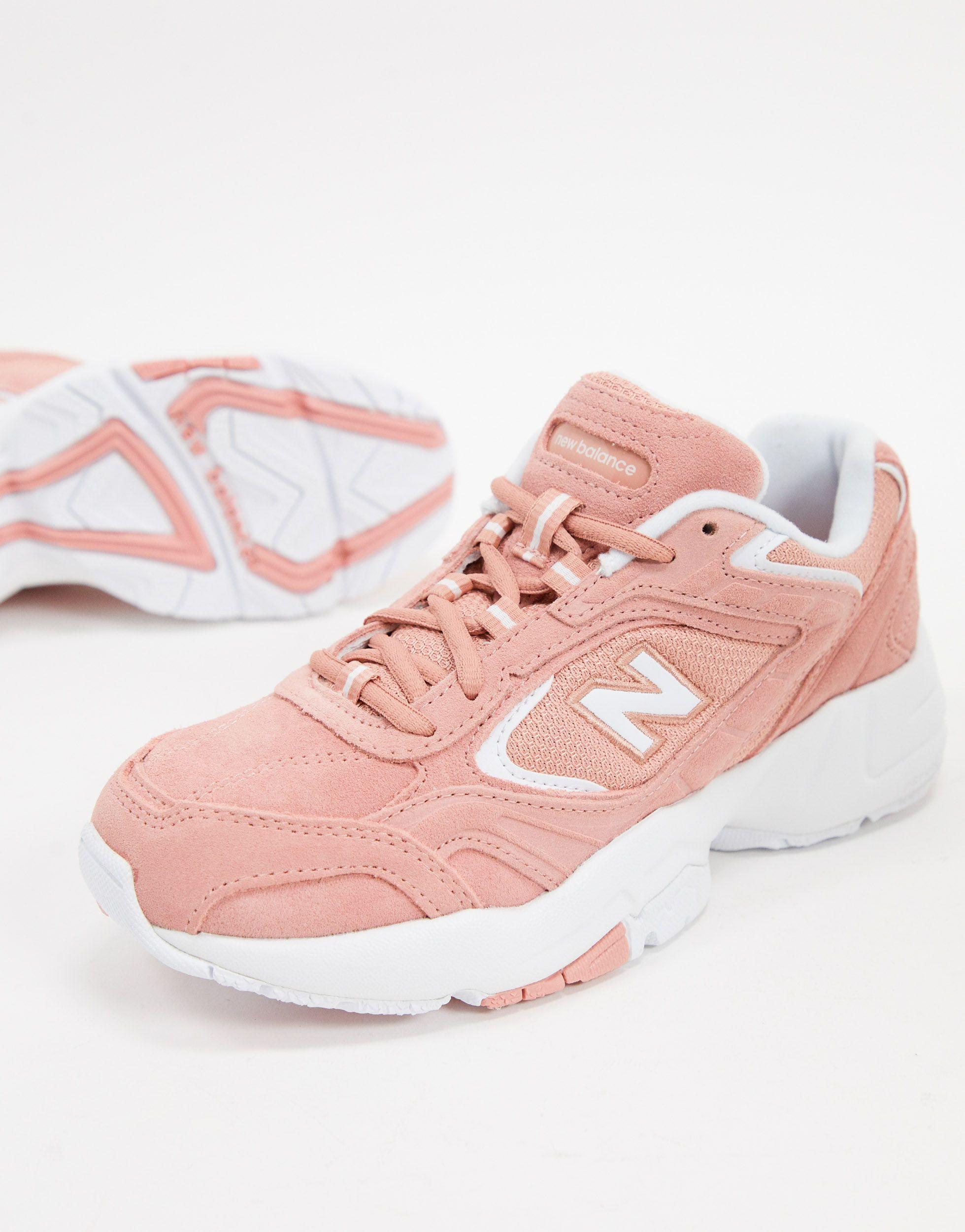 pink and white chunky trainers