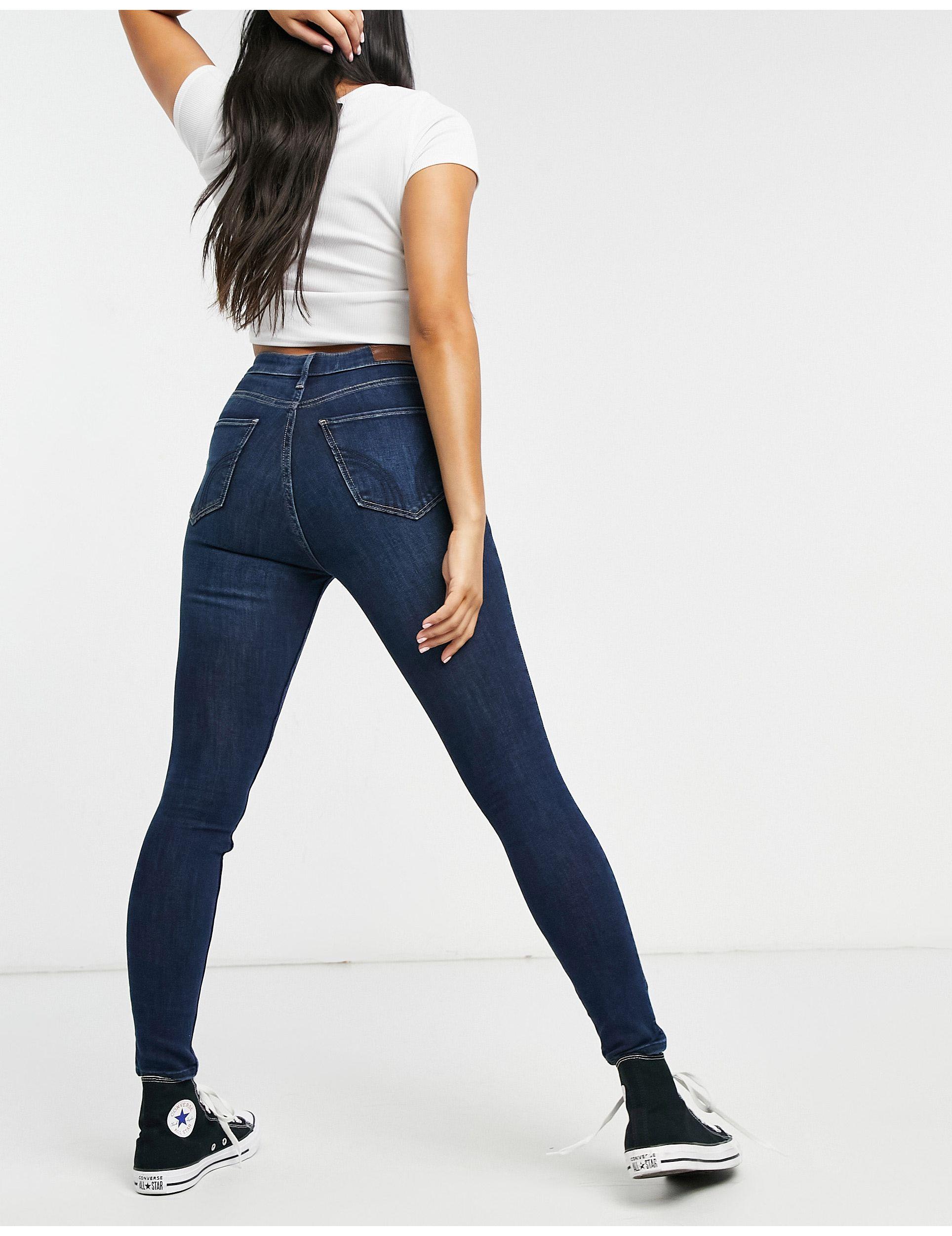 Hollister Curvy Fit Skinny Jeans in Blue | Lyst