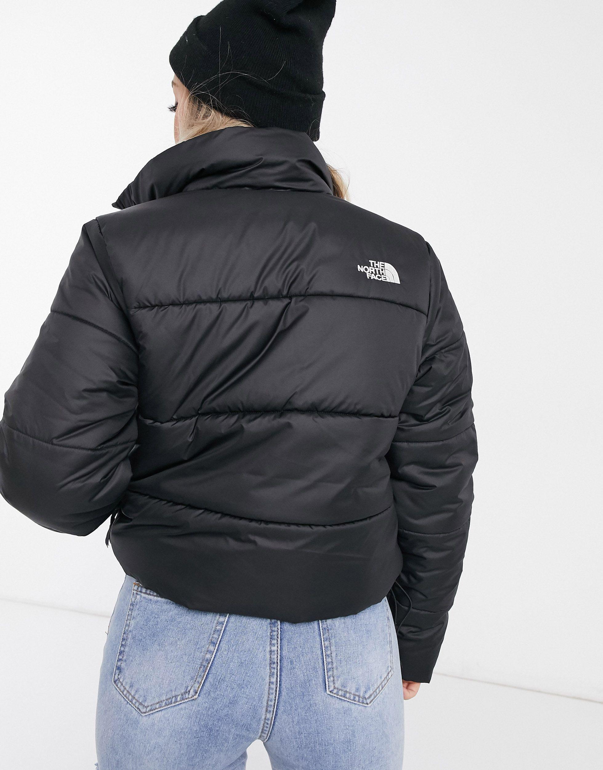 The North Face Synthetic Saikuru Crop Puffer Jacket, Plain Pattern in Black  - Lyst