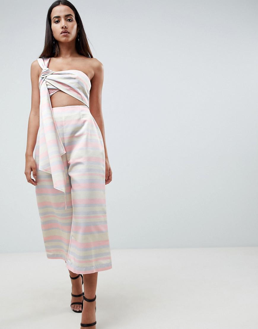 pastel striped jumpsuit