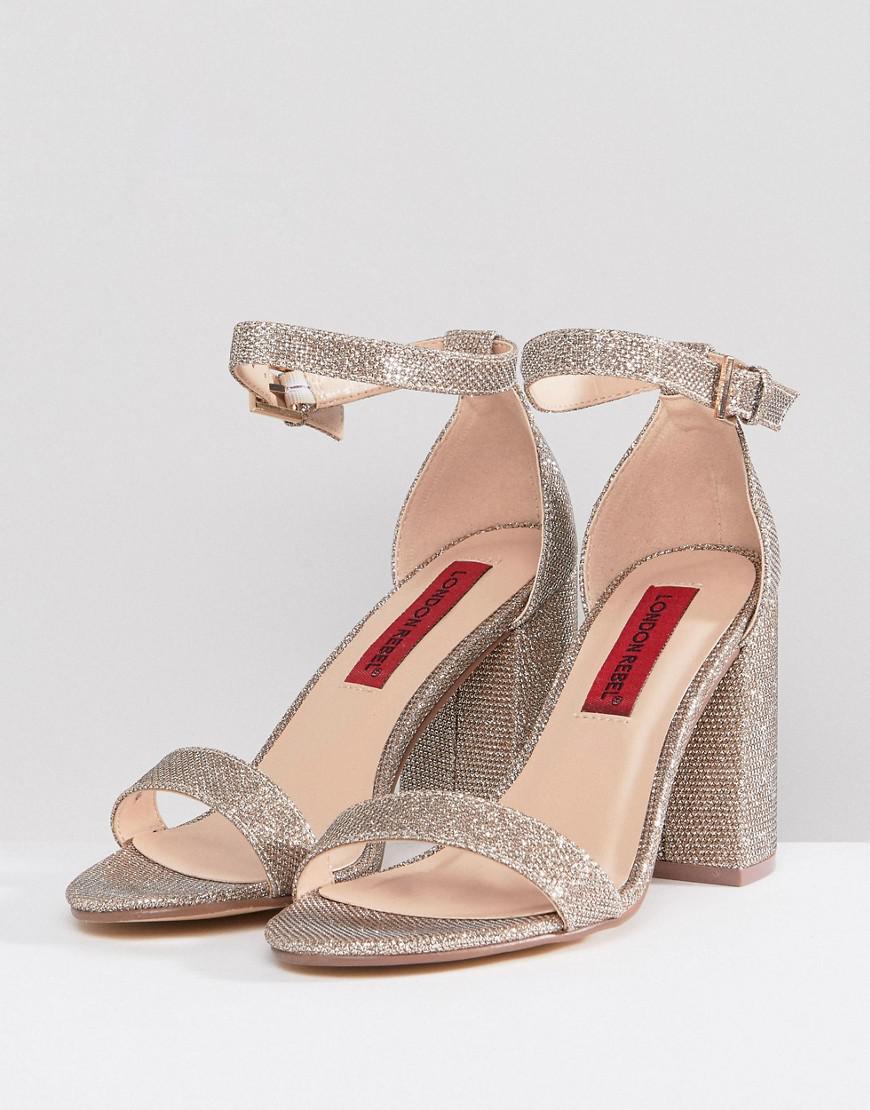 london rebel barely there block heel sandal