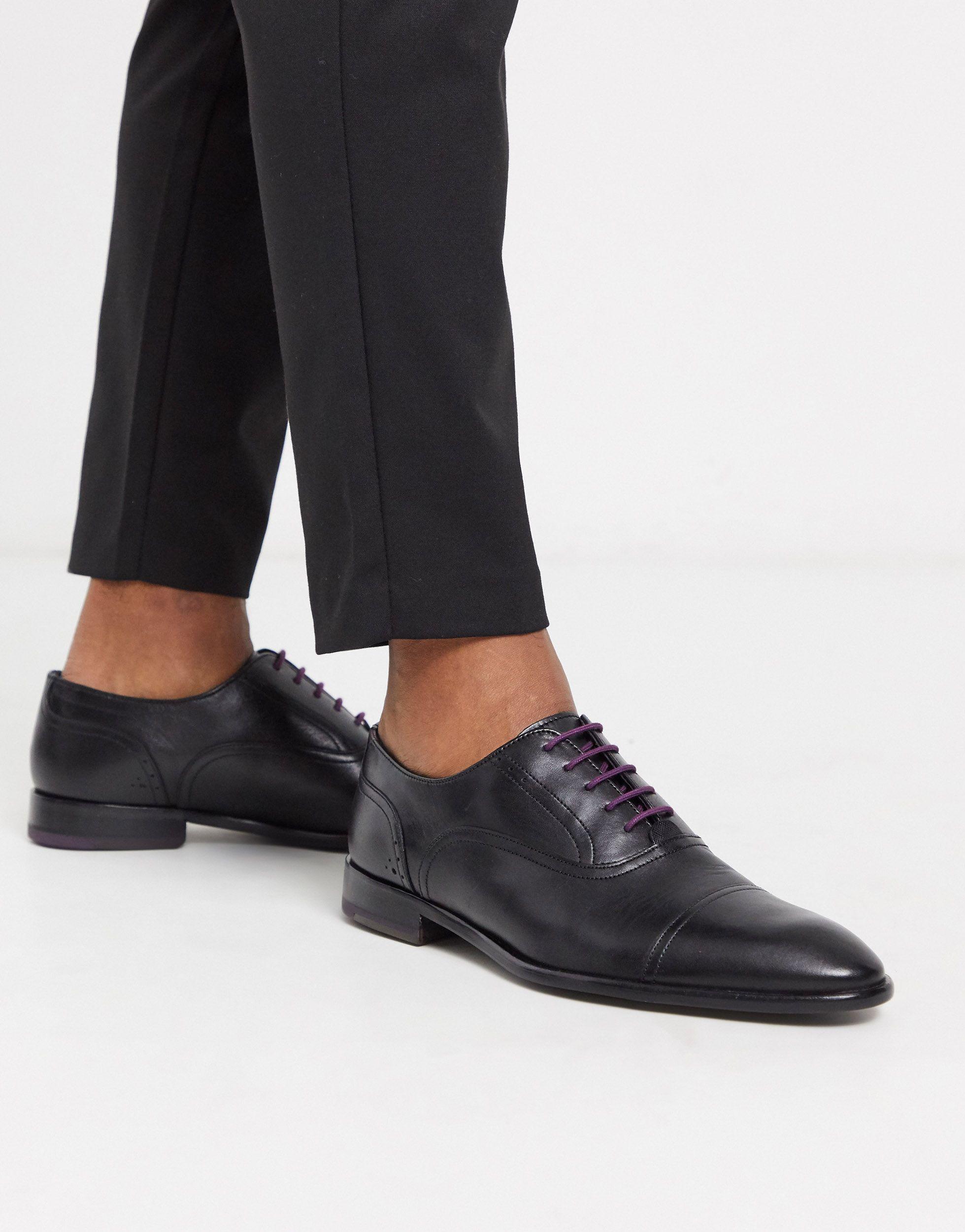 Ted Baker Circass Leather Toe Cap Oxford Shoes in Black for Men | Lyst