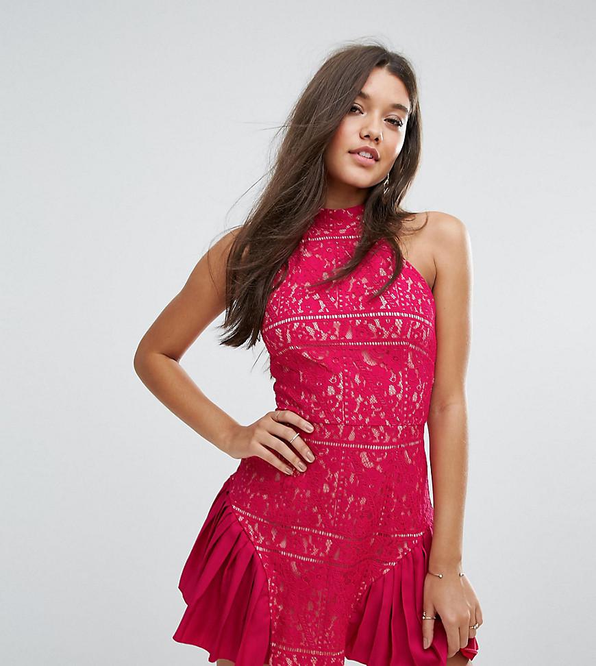 pleated hem bodycon dress
