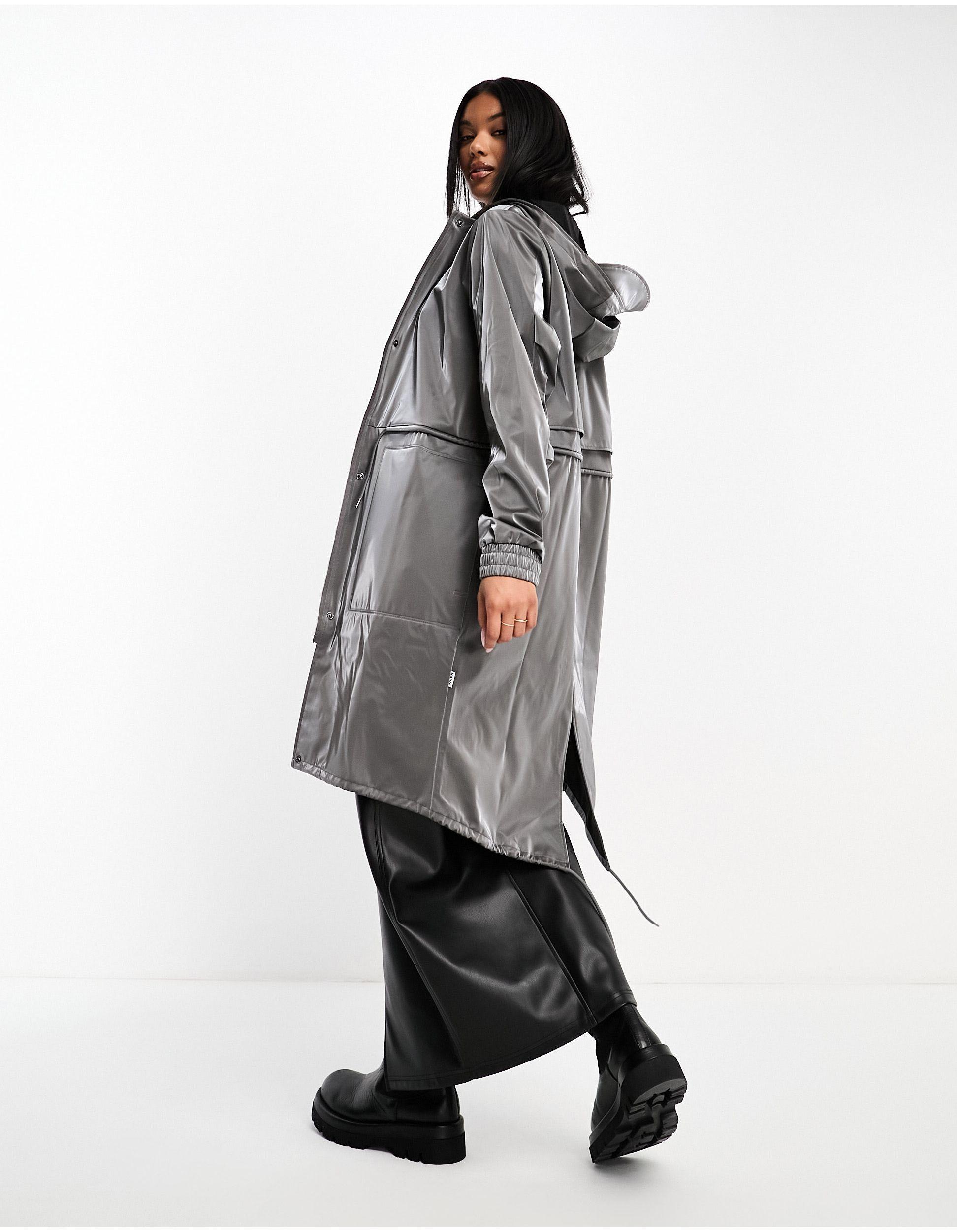 Rains Waterproof Hooded String Parka Jacket in White Lyst