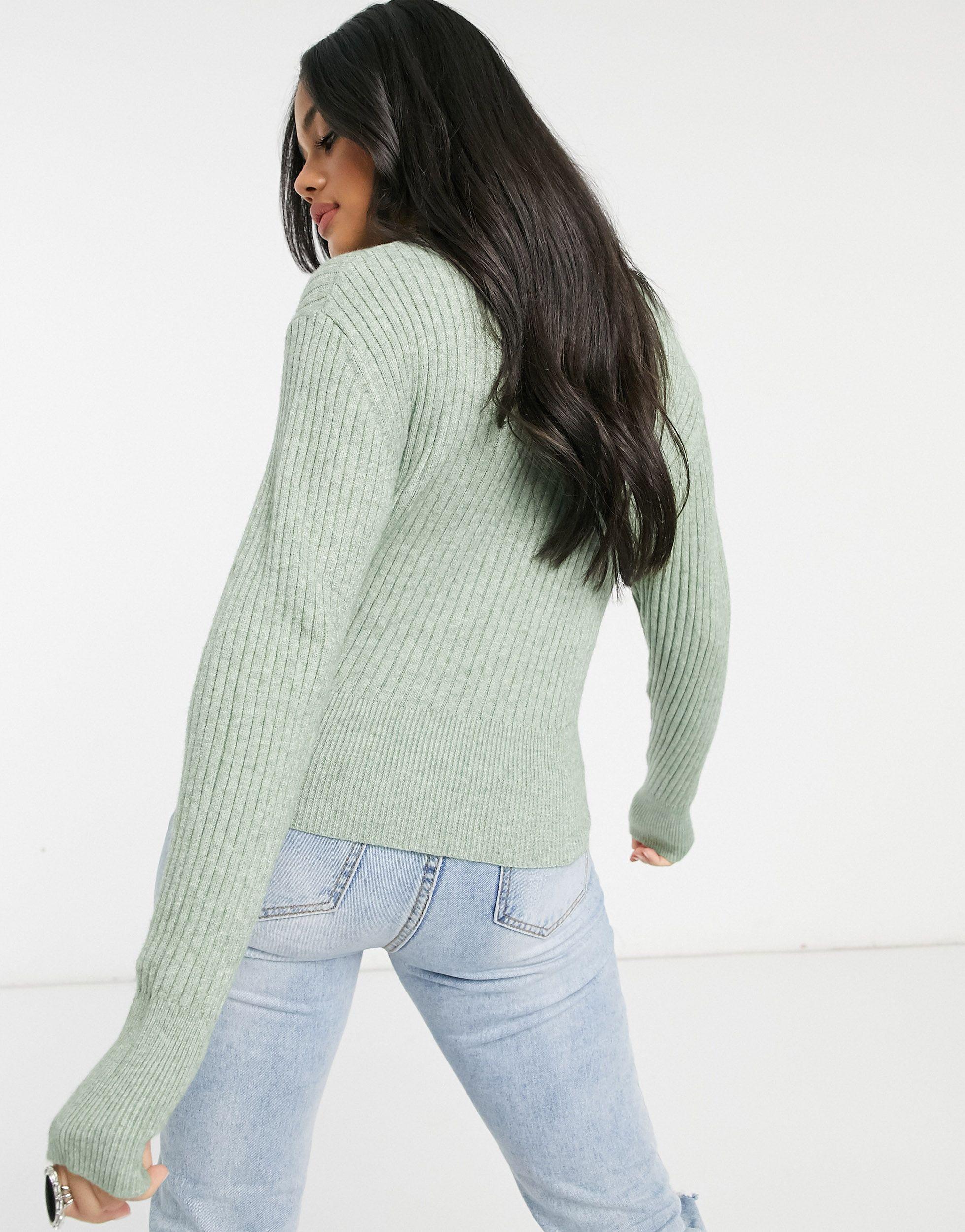 pull and bear green sweater