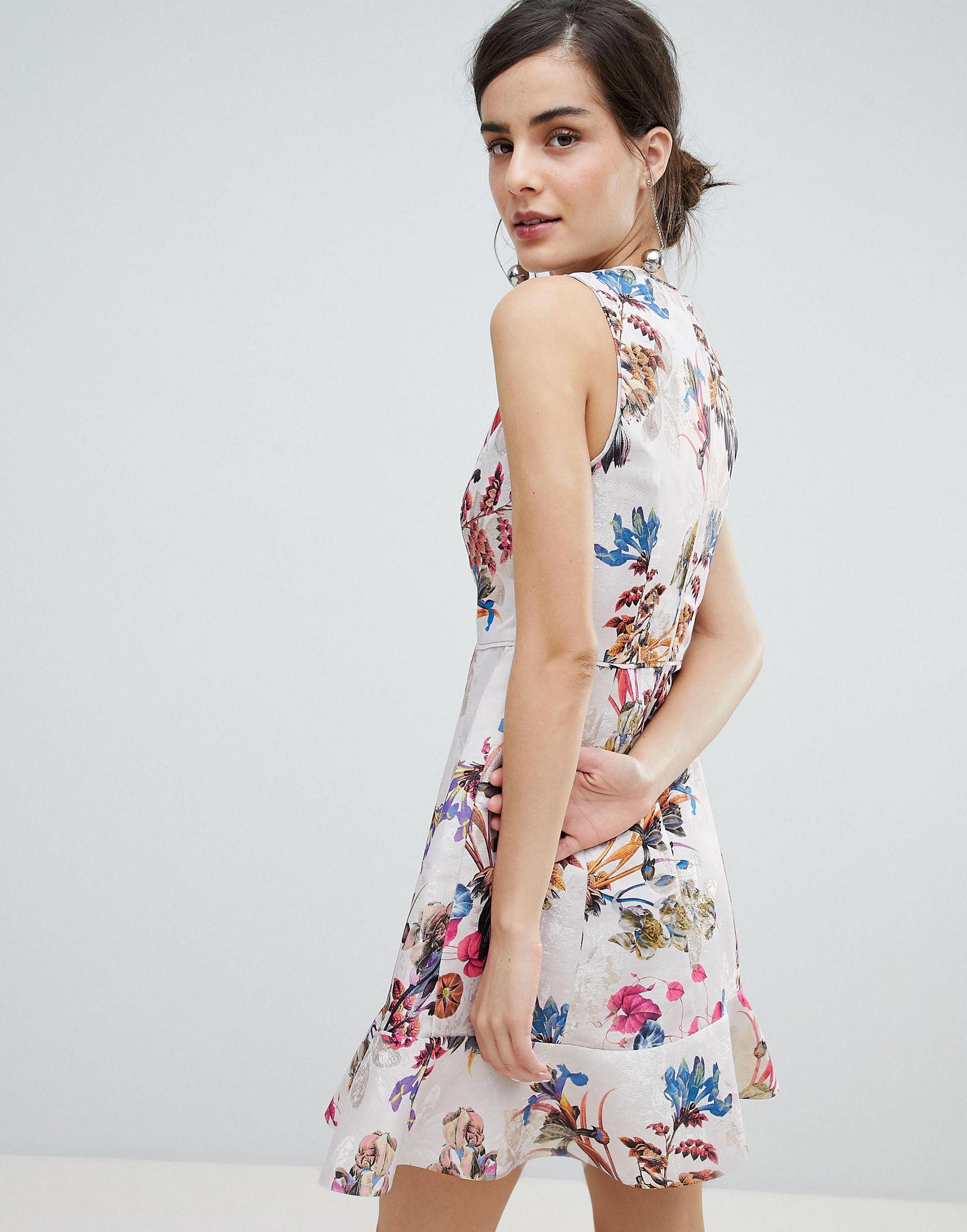 oasis floral wrap skater dress