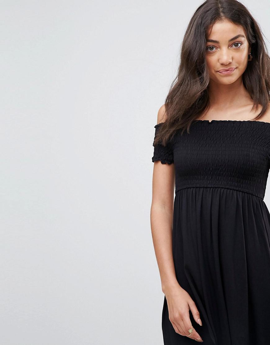 black off the shoulder sundress